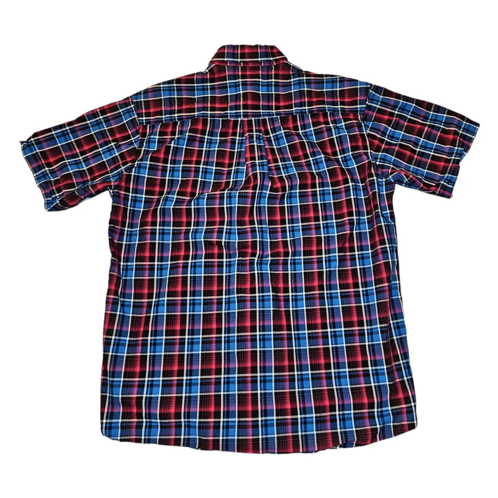Vintage Cinch Shirt Short Sleeve Button-Down Men's L Blue Plaid Western Cowboy Embroidered Pocketed 100% Cotton Size US L / EU 52-54 / 3 - 7 Thumbnail