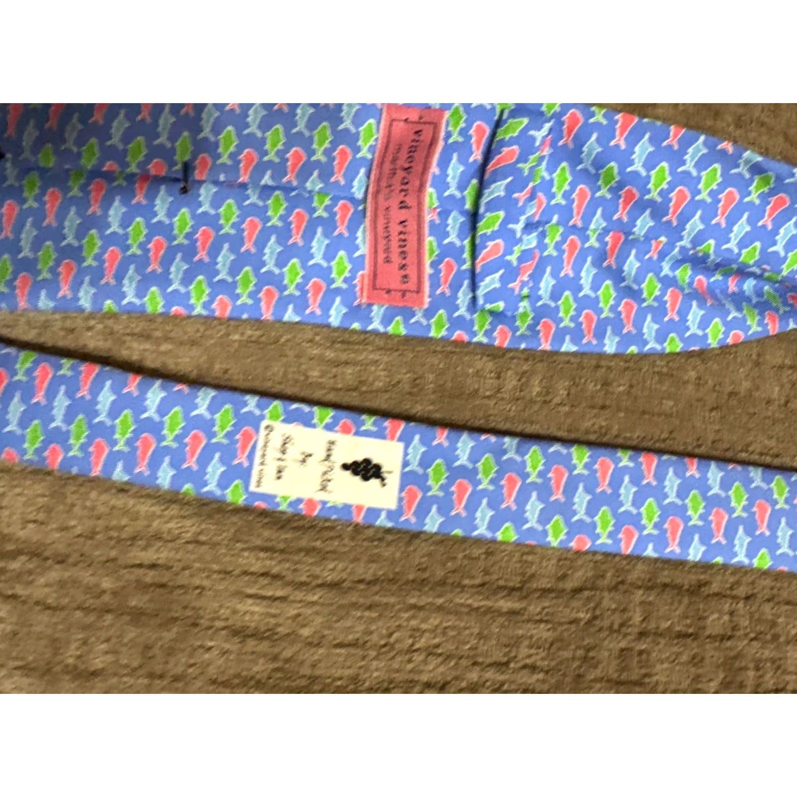 Vintage Vineyard Vines Shirt Sharks Sea Fish Mens Silk Necktie Tie Size ONE SIZE - 7 Thumbnail