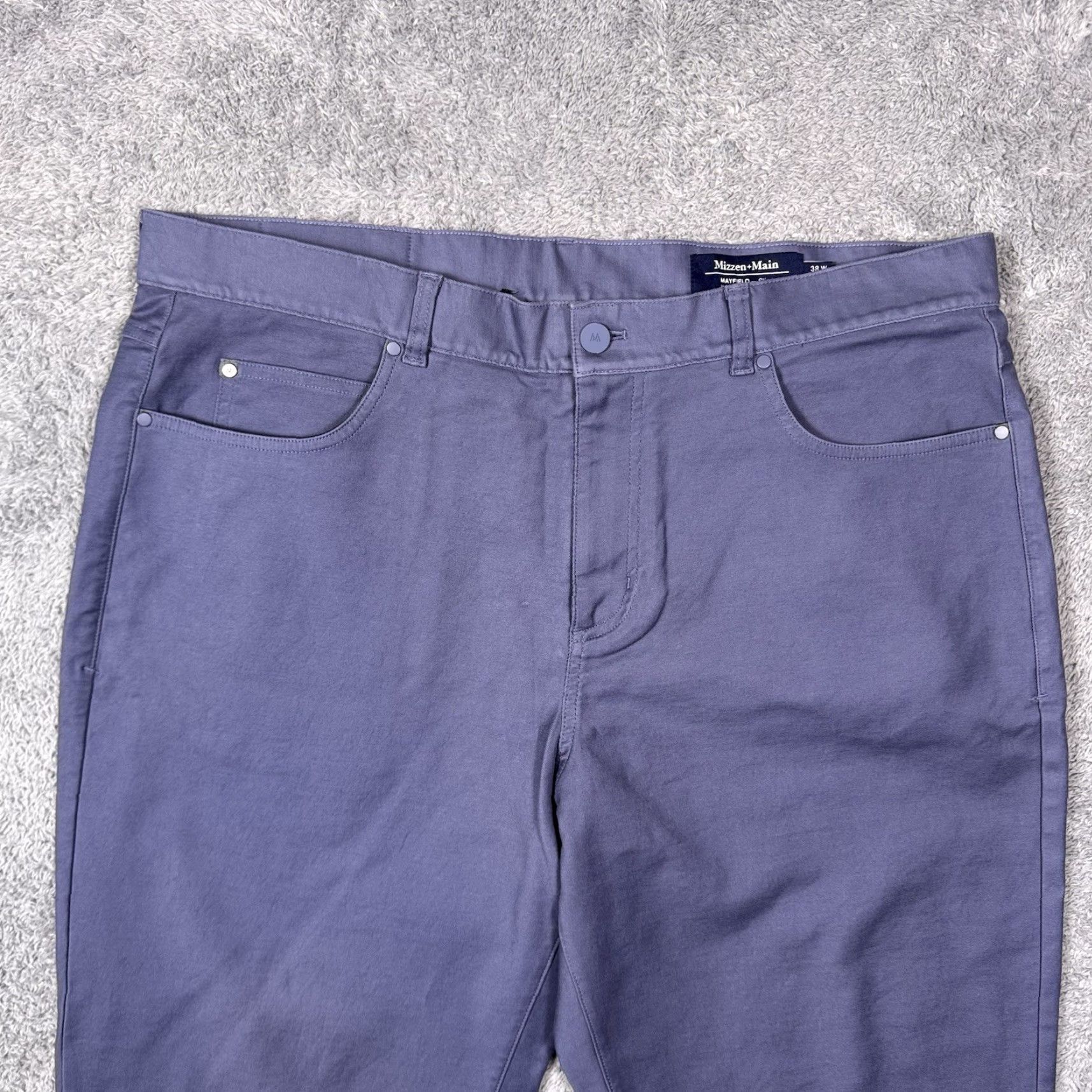 Mizzen+Main Mizzen + Main Pants Mens 38x31 Mayfield 5 Pocket Dark Slate Brushed Twill Slim Quick Ship Mens Size US 38 / EU 54 - 4 Thumbnail