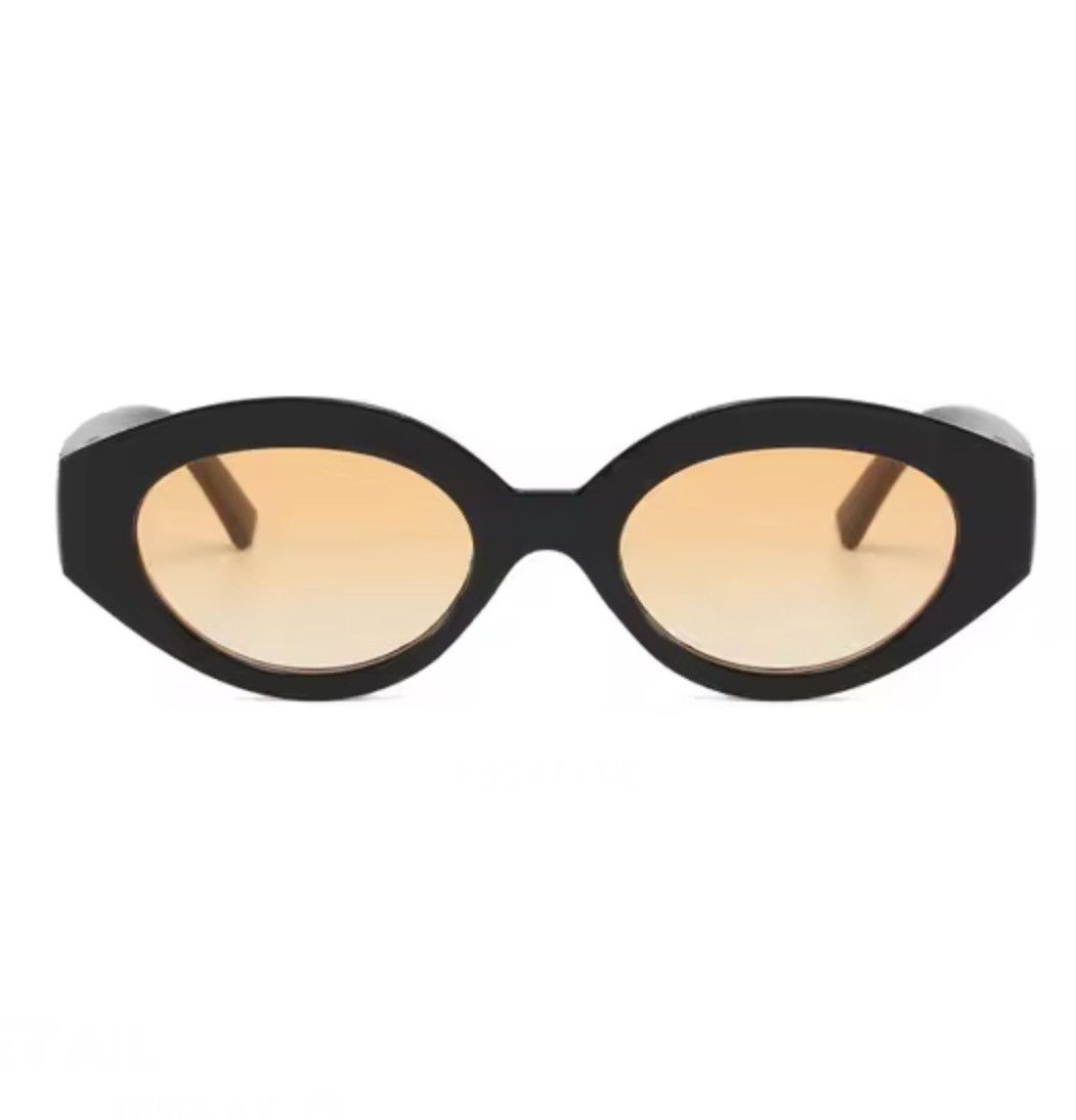 Other Retro Cat Eye Sunglasses Black Frame Brown Lens Y2K Women Size ONE SIZE - 2 Thumbnail