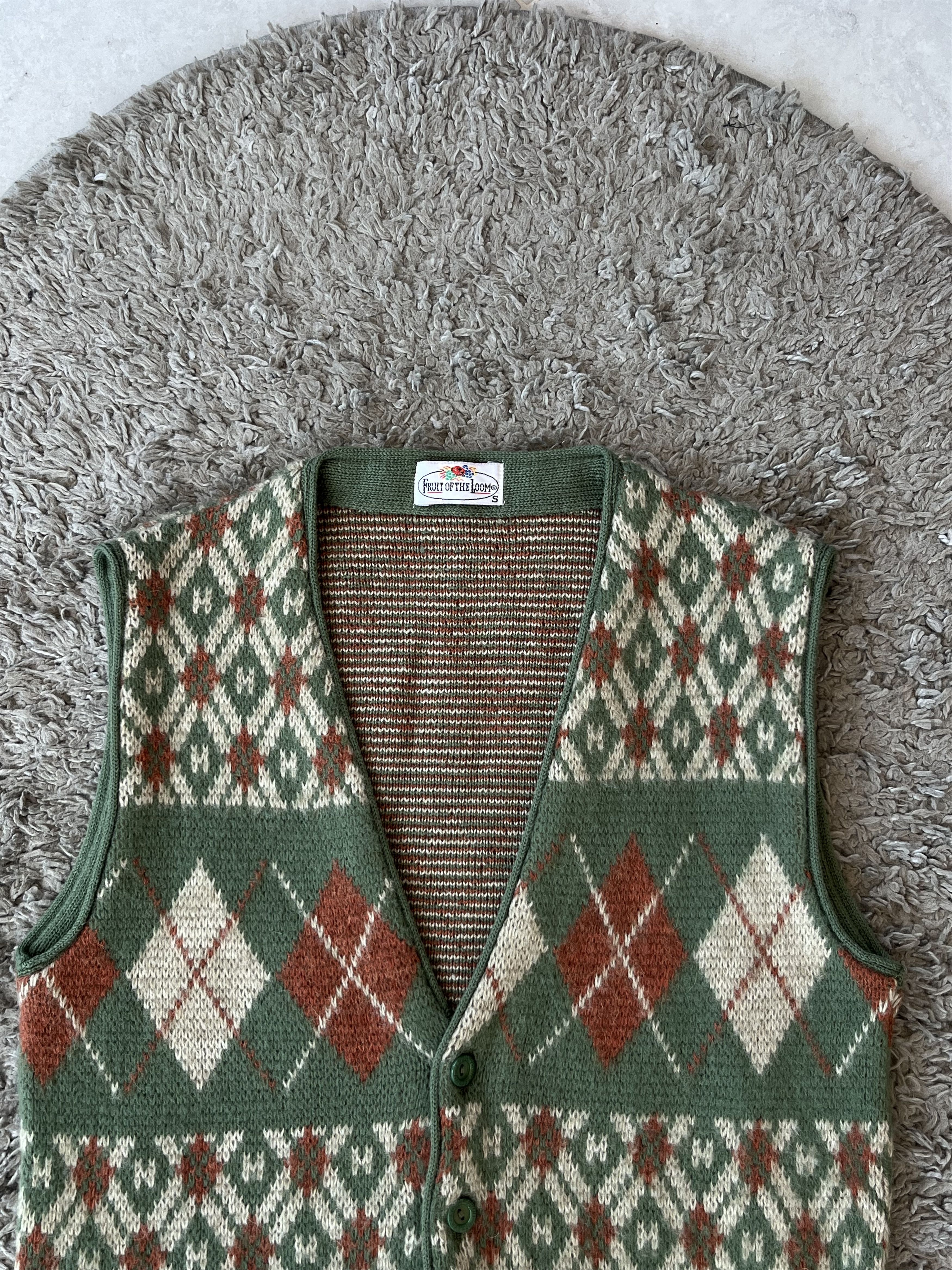 Fruit Of The Loom FRUIT OF THE LOOM Vintage Isle V-Neck Sweater Vest Size US S / EU 44-46 / 1 - 3 Thumbnail