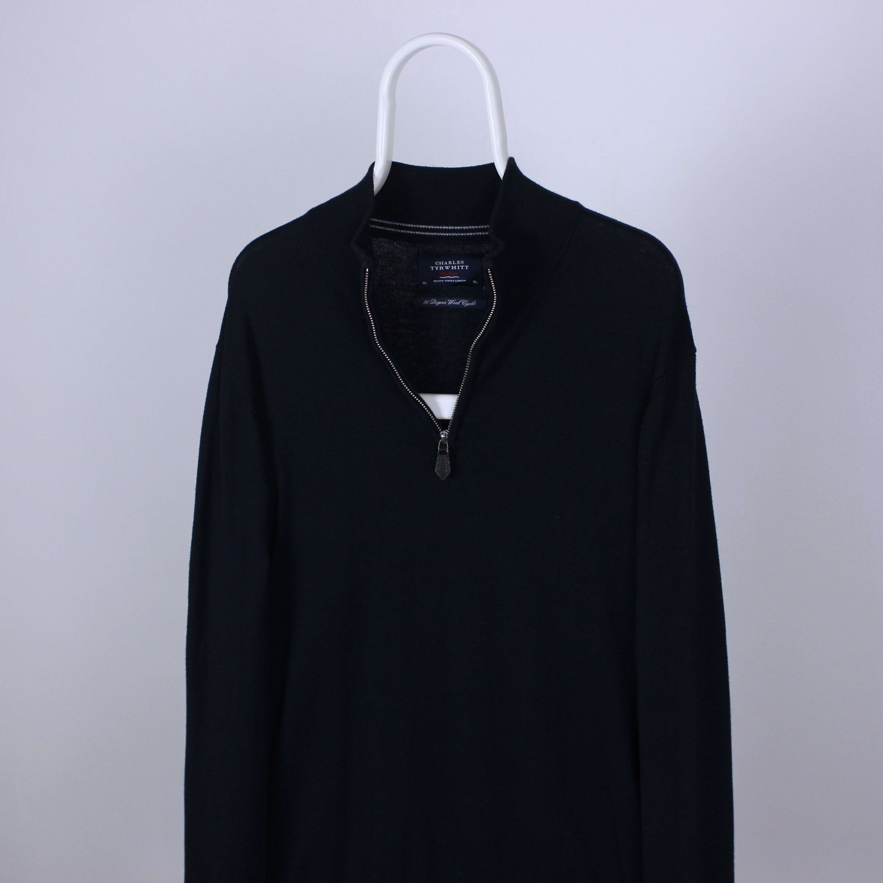 Charles Tyrwhitt Charles Tyrwhitt jumper sweater zip 3/4 L XL Blue cashmere Size US XL / EU 56 / 4 - 6 Thumbnail