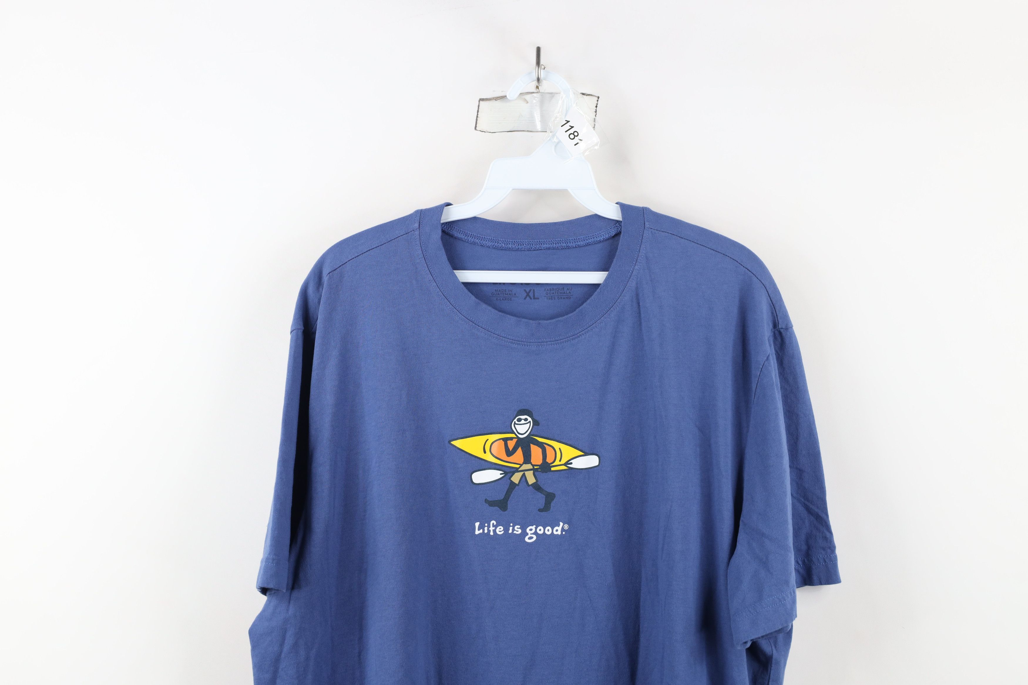 Life is Good × Vintage Life Is Good Canoe Kayak Short Sleeve T-Shirt Blue Cotton Size US XL / EU 56 / 4 - 2 Thumbnail