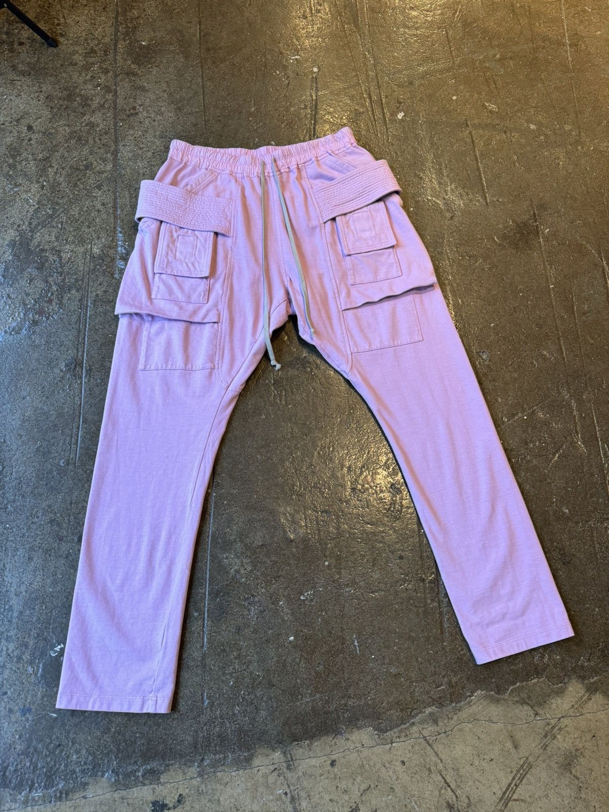 Rick Owens Drkshdw Rick Owens DRKSHDW Creatch Cargo Drawstring Pants Pink Size US 36 / EU 52 - 2 Thumbnail
