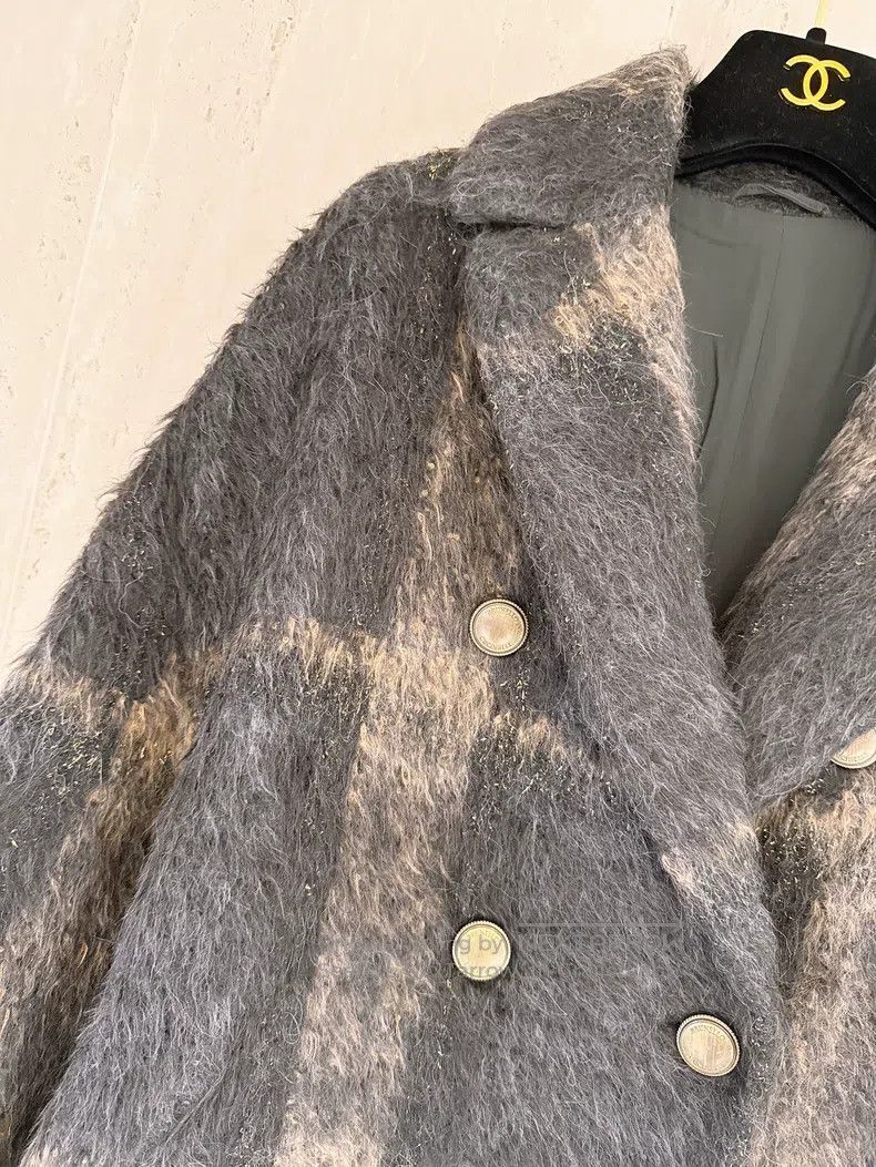 Brunello Cucinelli Brunello Cucinelli Alpaca wool mixed grey checkered coat Size XS / US 0-2 / IT 36-38 - 3 Thumbnail
