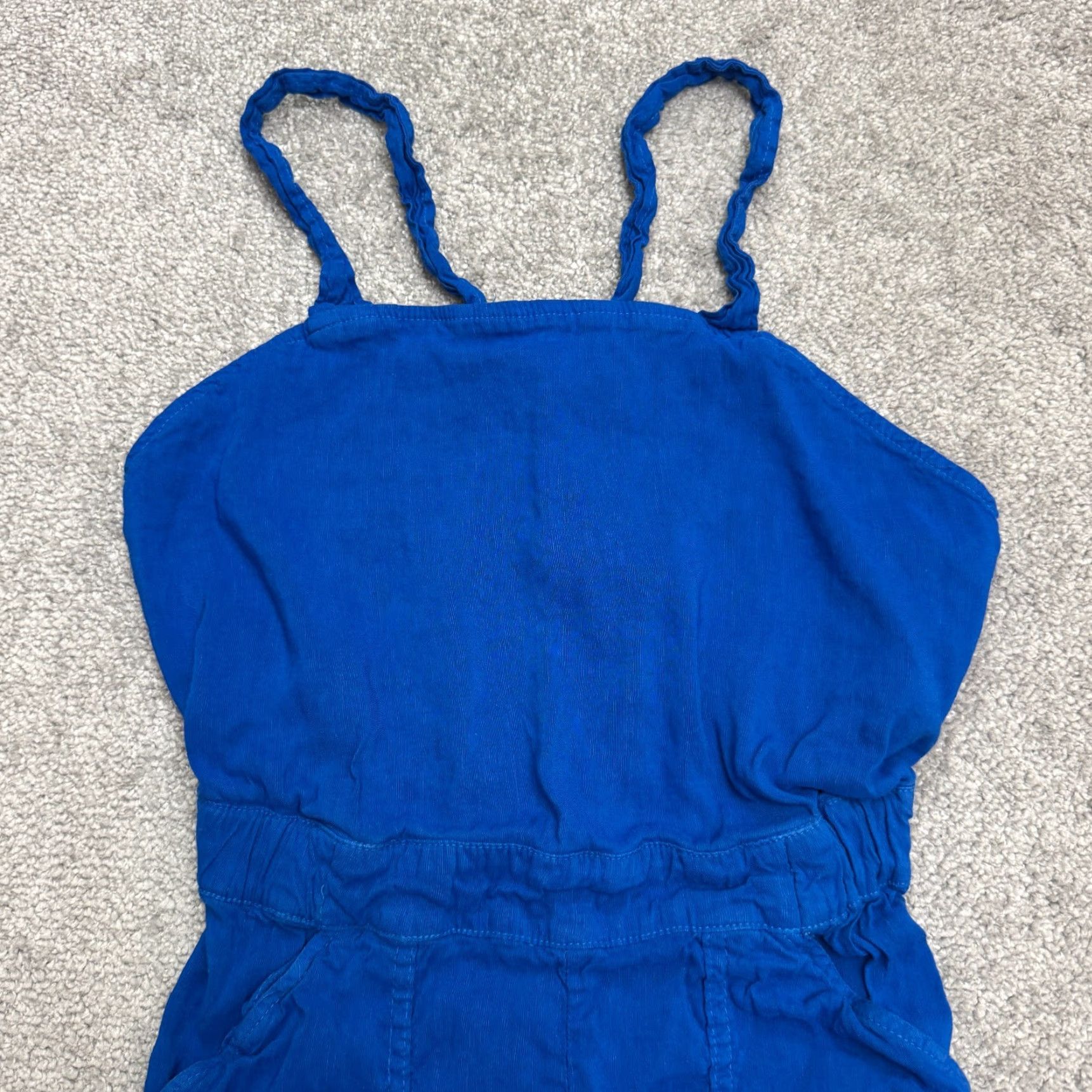Zara Zara Linen Blend Backless Romper Womens XS Royal Blue Strappy Playsuit Summer Size 26" / US 2 / IT 38 - 3 Thumbnail