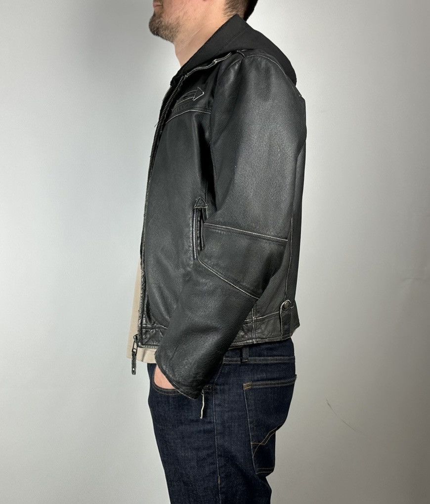 Genuine Leather Distressed Detachable Hood Real Leather Biker Jacket Size 48 Size US M / EU 48-50 / 2 - 2 Thumbnail