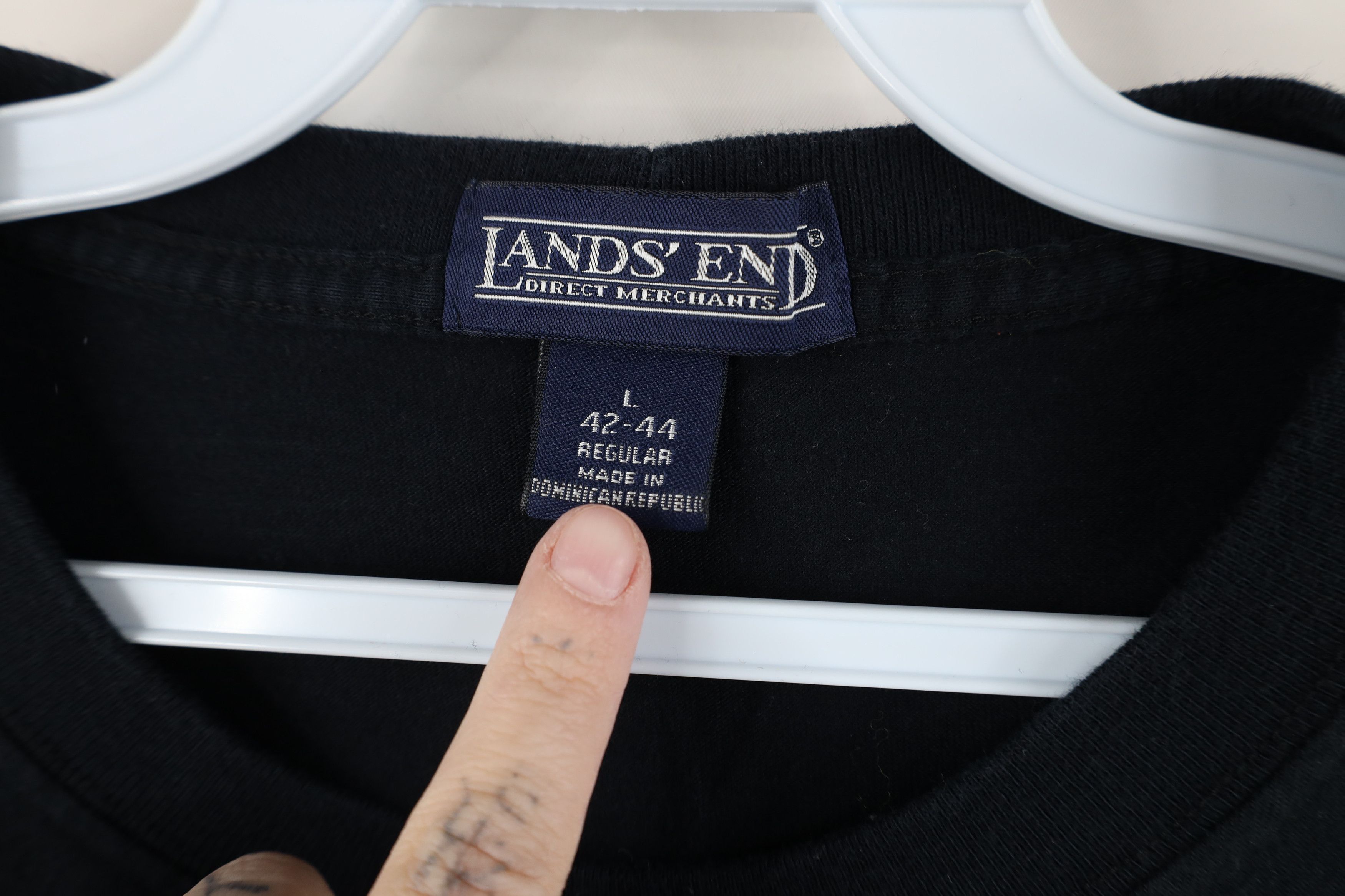 Lands' End Vintage 90s Y2K Lands End Heavyweight Cotton T-Shirt Black Size US L / EU 52-54 / 3 - 5 Thumbnail