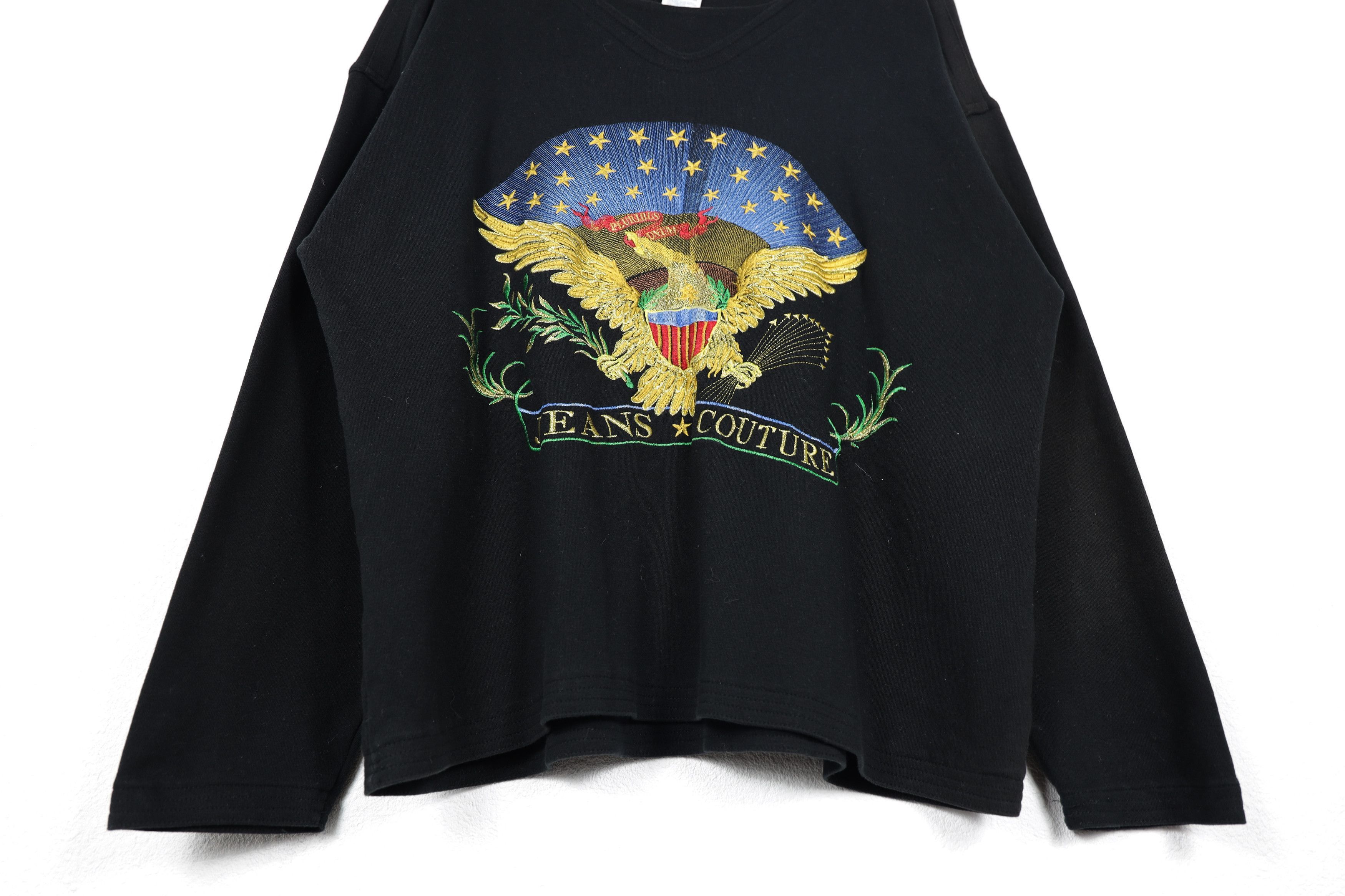 Versace Jeans Couture Versace Pluribus Unum USA LS T-shirt Tee Pullover 90s Size US M / EU 48-50 / 2 - 3 Thumbnail