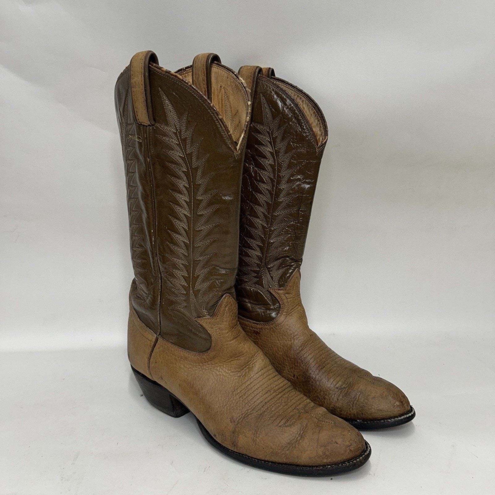 Tony Lama Vintage Tony Lama Two-Tone Cowboy Boots Gold Label Size US 8.5 / EU 41-42 - 1 Thumbnail