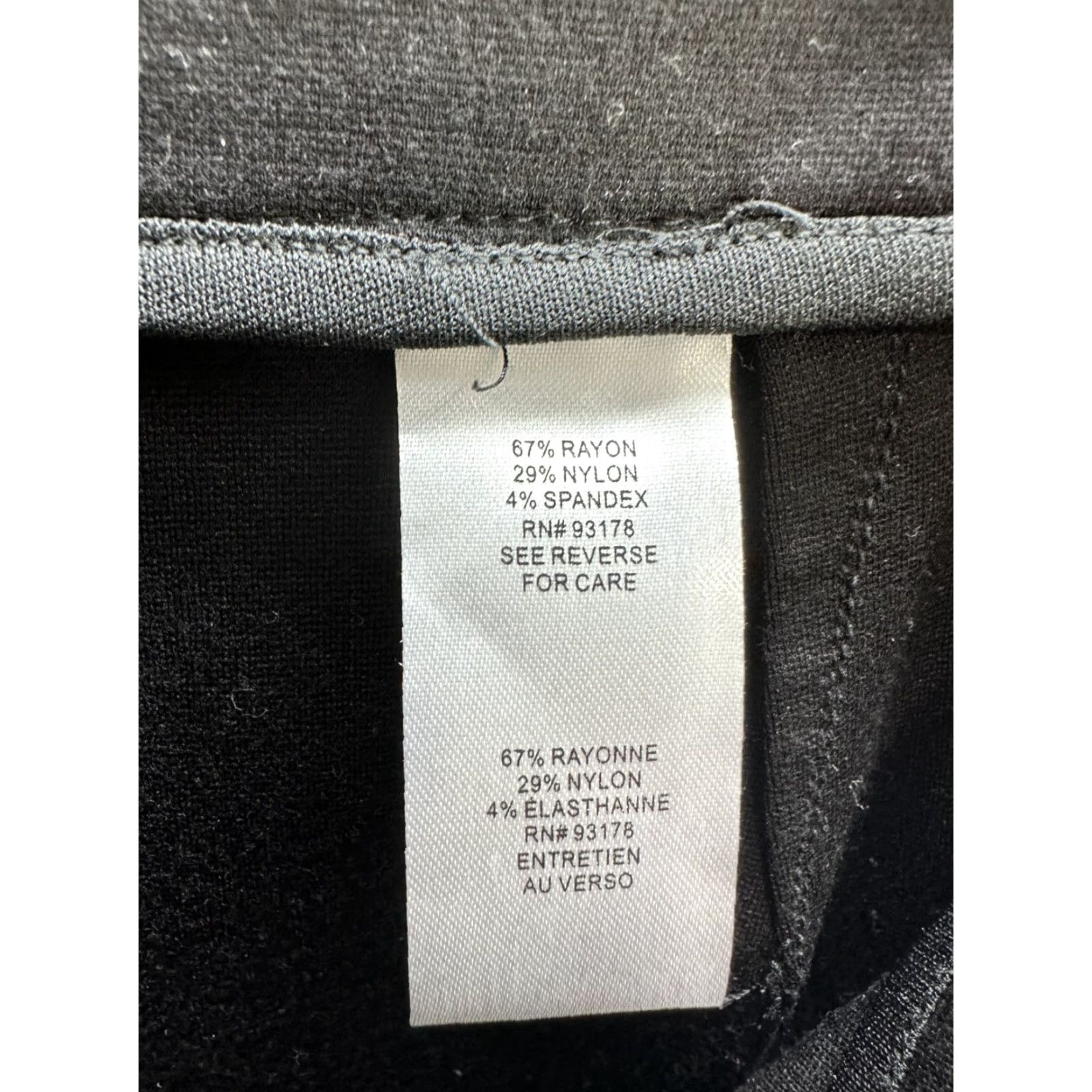 Vintage T Tahari Women Pants Dress Pants Black Nylon Rayon Hi Rise W33 Straight Relaxed Stretch 33in Inseam 33 Womens Size 24" / US 00 / IT 34 - 6 Thumbnail
