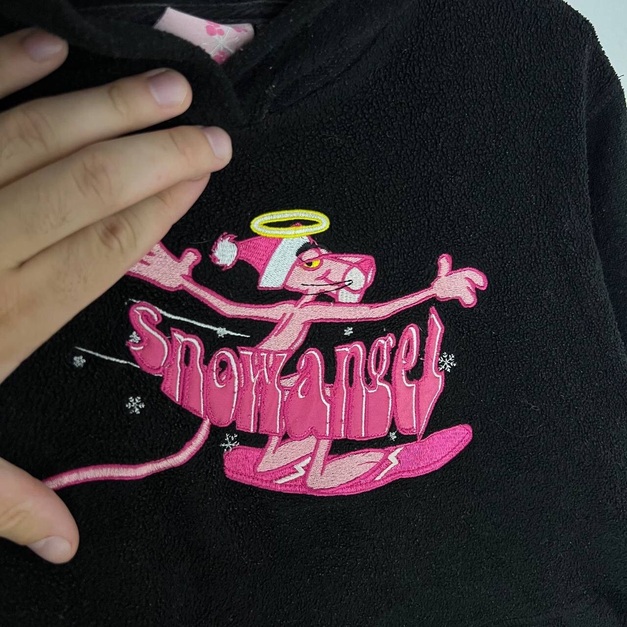 Disney Snowangel Pink Panther Teddy Hoodie Fleece Vintage Y2K Style Size L / US 10 / IT 46 - 3 Thumbnail