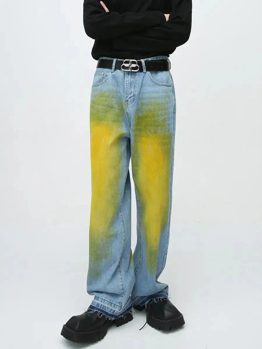 Japanese Brand Retro loose high street straight leg jeans Size US 32 / EU 48 - 3 Thumbnail