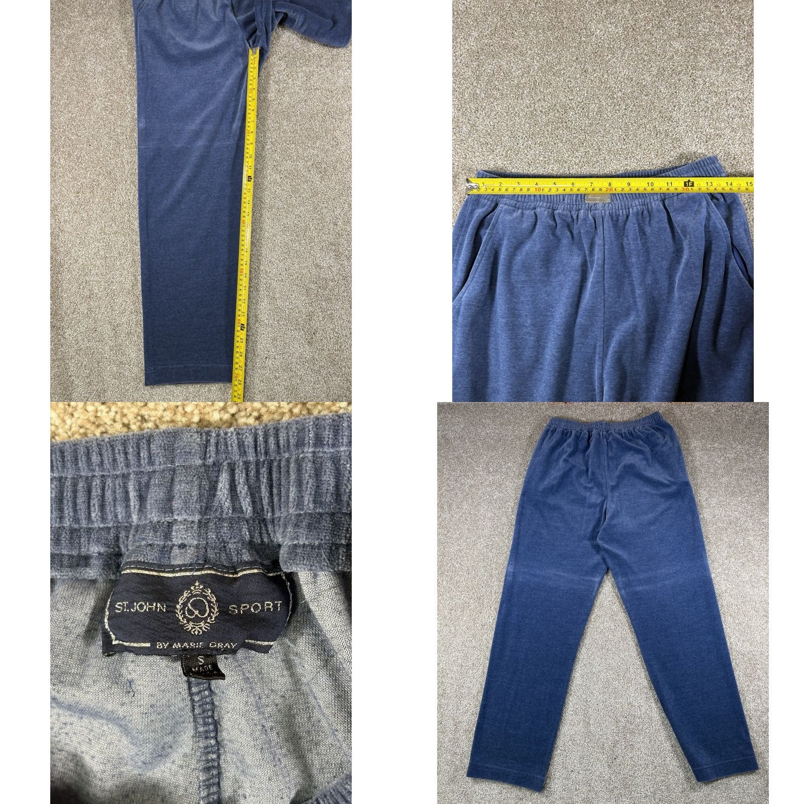 Velour VINTAGE ST. JOHN Sport Marie Gray 3-Piece Track Suit Blue Velour S Women Size S / US 4 / IT 40 - 11 Thumbnail