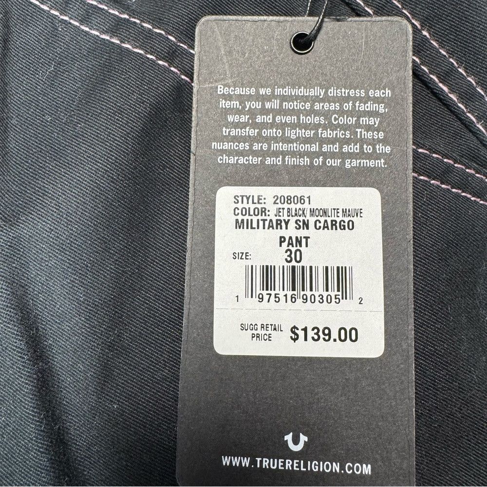 True Religion NWT New $139 True Religion MILITARY SINGLE NEEDLE CARGO Bla Size 30" / US 8 / IT 44 - 7 Thumbnail