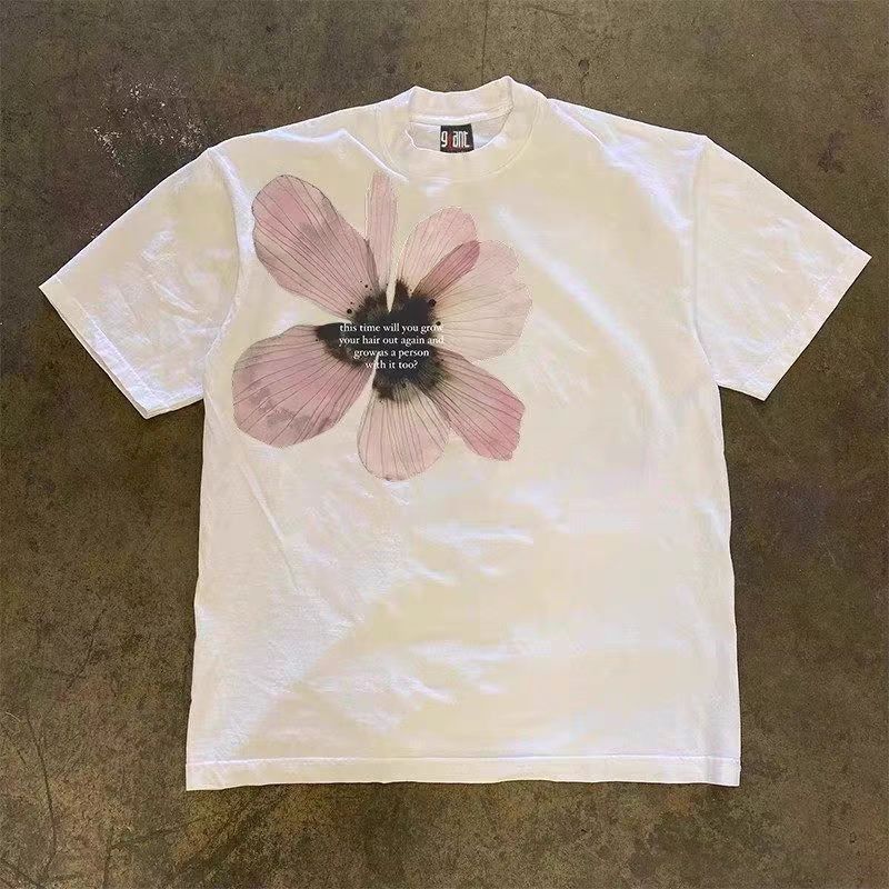 Vintage White casual retro floral print t-shirt Size US M / EU 48-50 / 2 - 1 Thumbnail