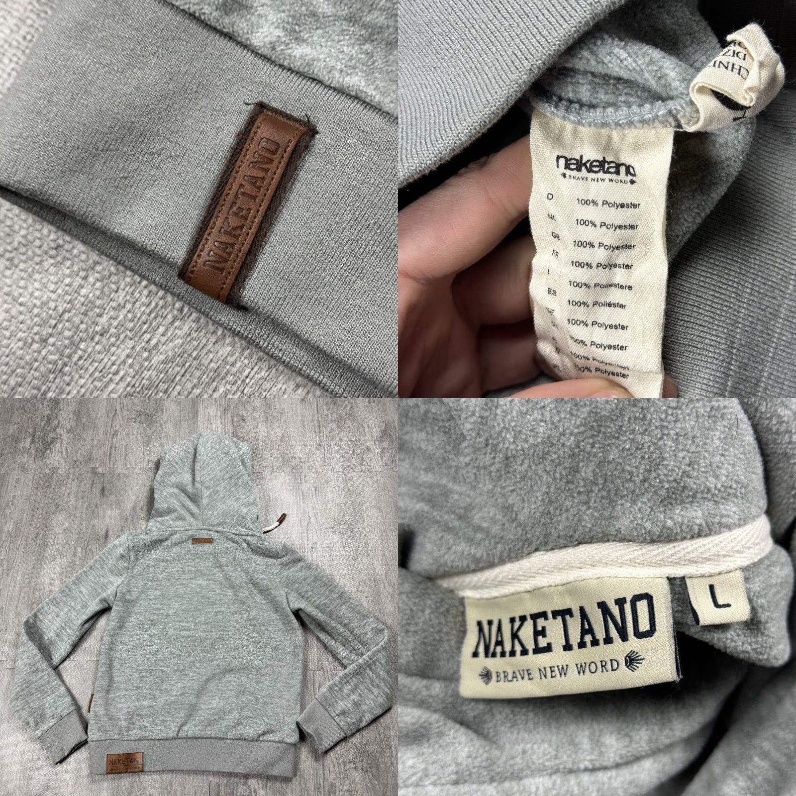 Vintage VINTAGE NAKETANO GLITZERMUSHI GRAY MELANGE FLEECE HOODIE SWEATSHIRT WOMENS LARGE L Size L / US 10 / IT 46 - 8 Thumbnail