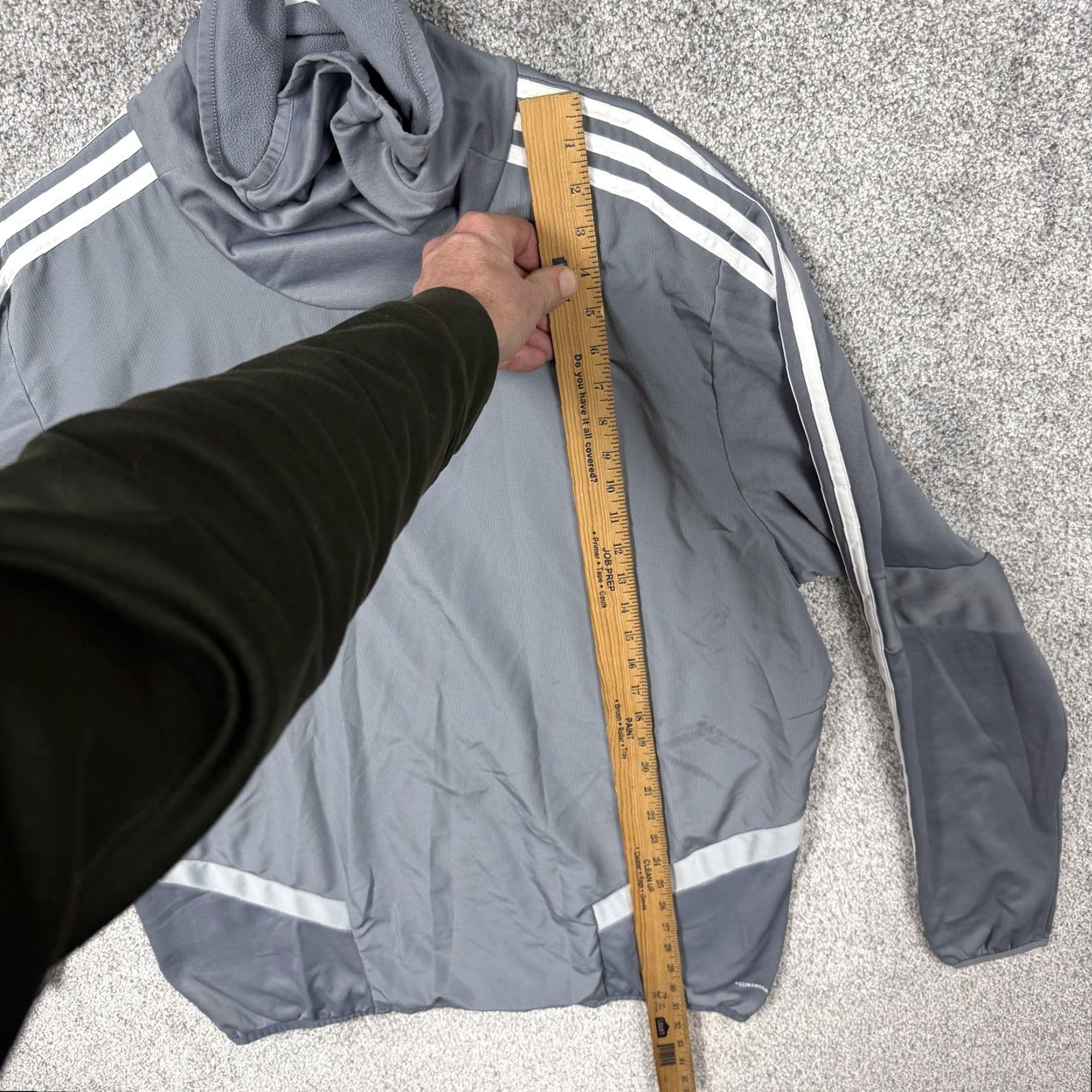 Adidas Adidas Jacket Mens XL Gray Fleece Cowl Neck Thumbholes Soccer Training Athletic Jacket Size US XL / EU 56 / 4 - 2 Thumbnail