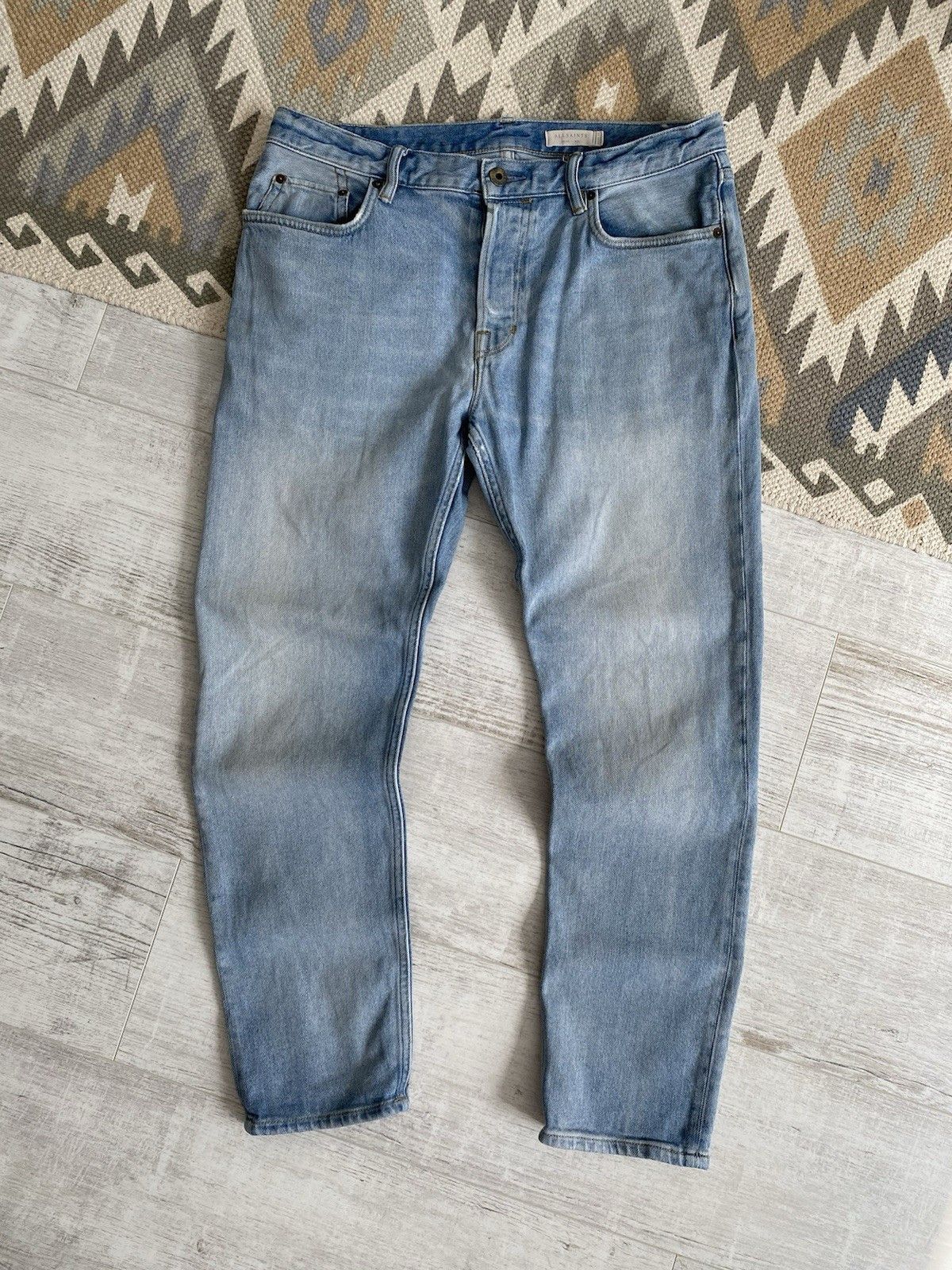 Allsaints Allsaints Blue Washed Denim Dean Jeans Pants Size US 32 / EU 48 - 2 Thumbnail