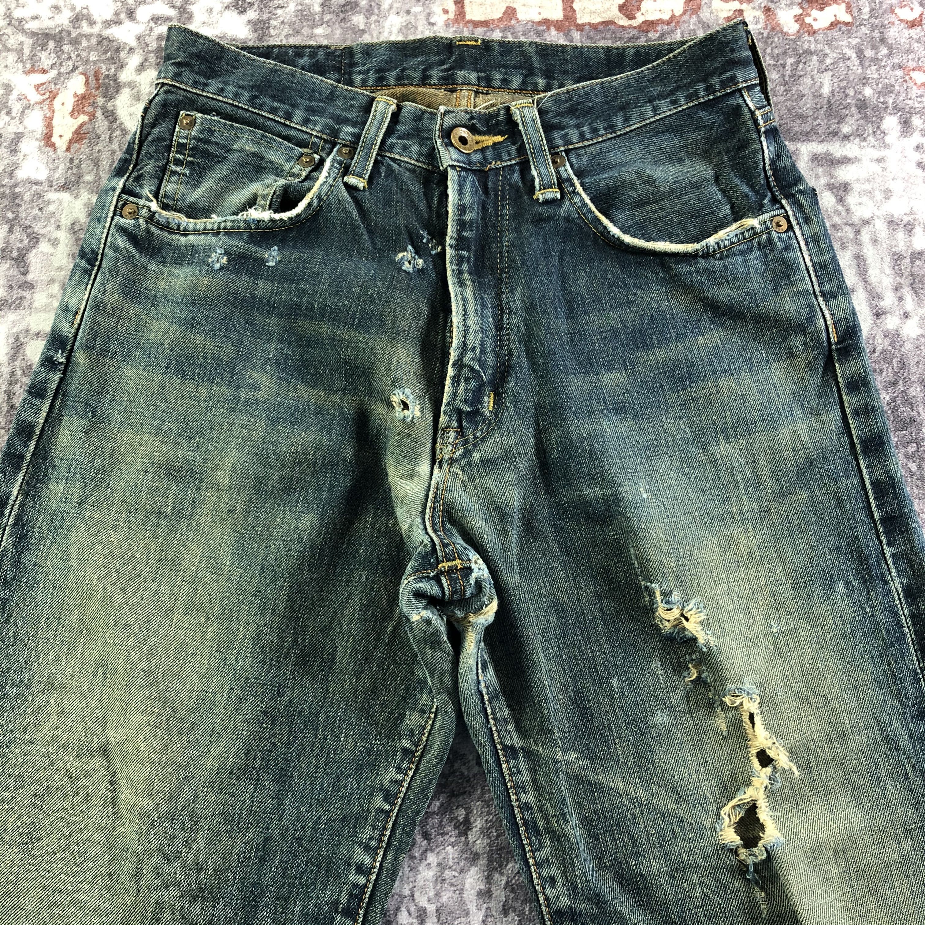 Edwin Vintage Blue Wash Edwin 505 Selvedge Jeans-JM3652 Size US 29 - 3 Thumbnail
