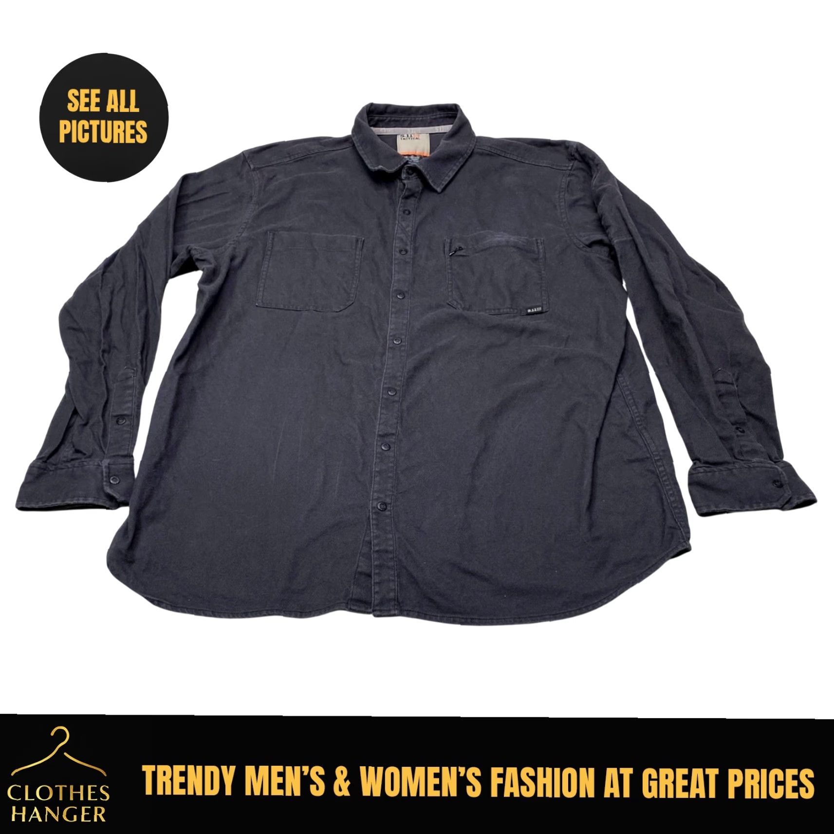Vintage 5.11 Tactical Series Shirt Mens XL Black Snaps Long Sleeve Utility Cotton 7558 Size US XL / EU 56 / 4 - 2 Thumbnail