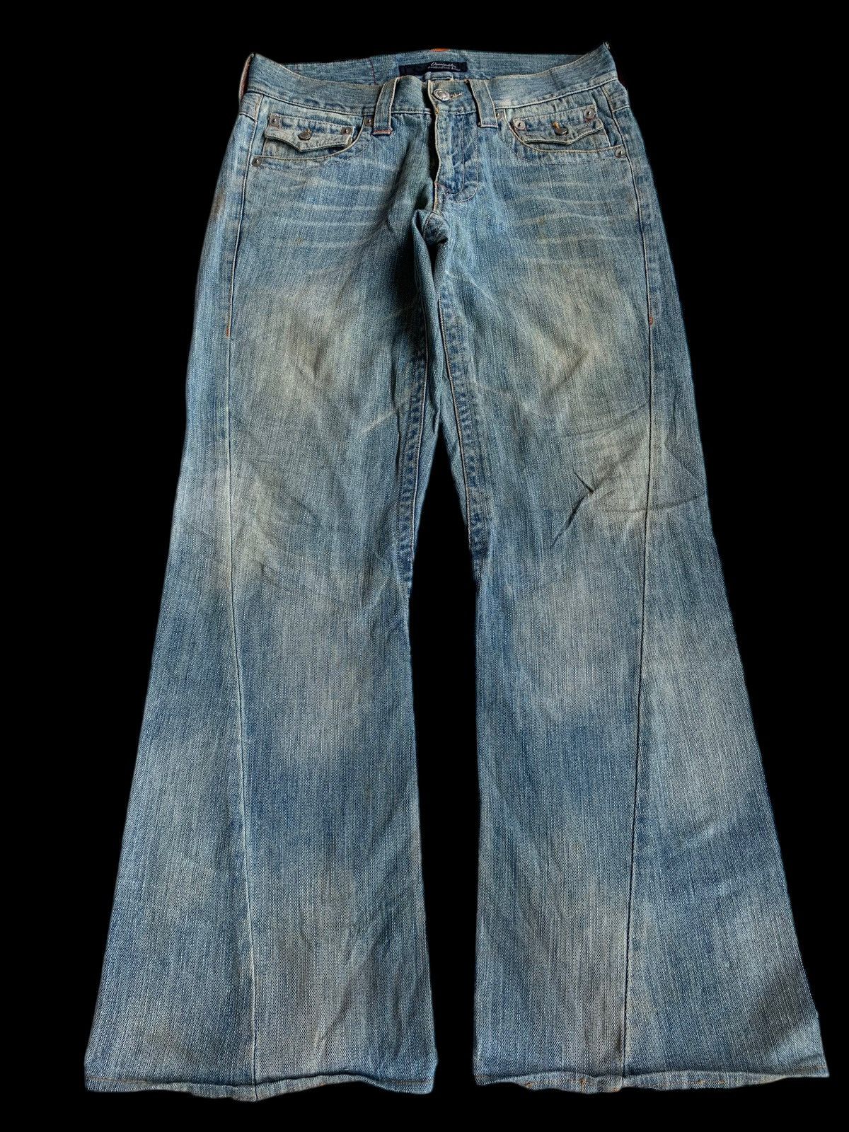 Tornado Mart FLARE💥 DOMINATE HANDCRAFTED JEANS PUNK STYLE DENIM☠️🎌 Size US 33 - 1 Thumbnail