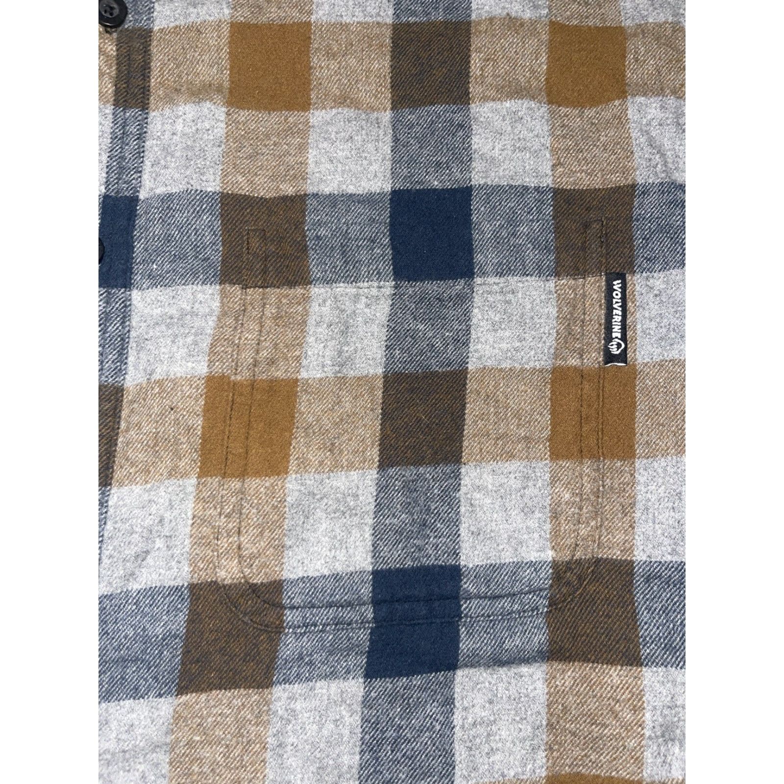 Vintage Wolverine Button-Up Shirt Men L Flannel Checkered Long Sleeve Gray Blue Tan Casual Workwear Size US L / EU 52-54 / 3 - 6 Thumbnail