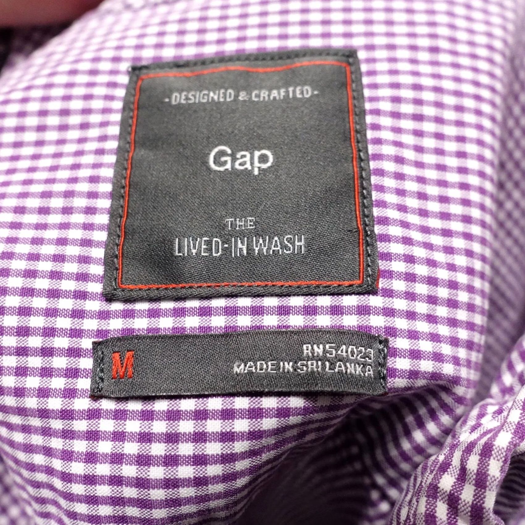 Gap Gap Mens Medium Purple Gingham Check Button Down Long Sleeve Size US M / EU 48-50 / 2 - 6 Thumbnail