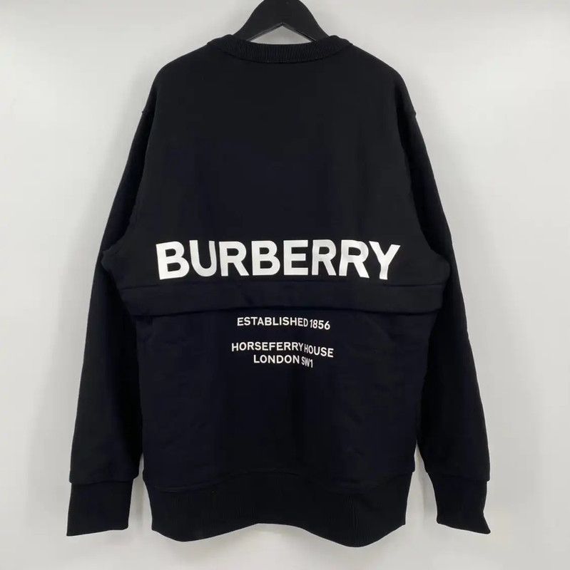 Burberry Burberry Men's Black Cotton Long Sleeve Sweatshirt Size US M / EU 48-50 / 2 - 1 Thumbnail