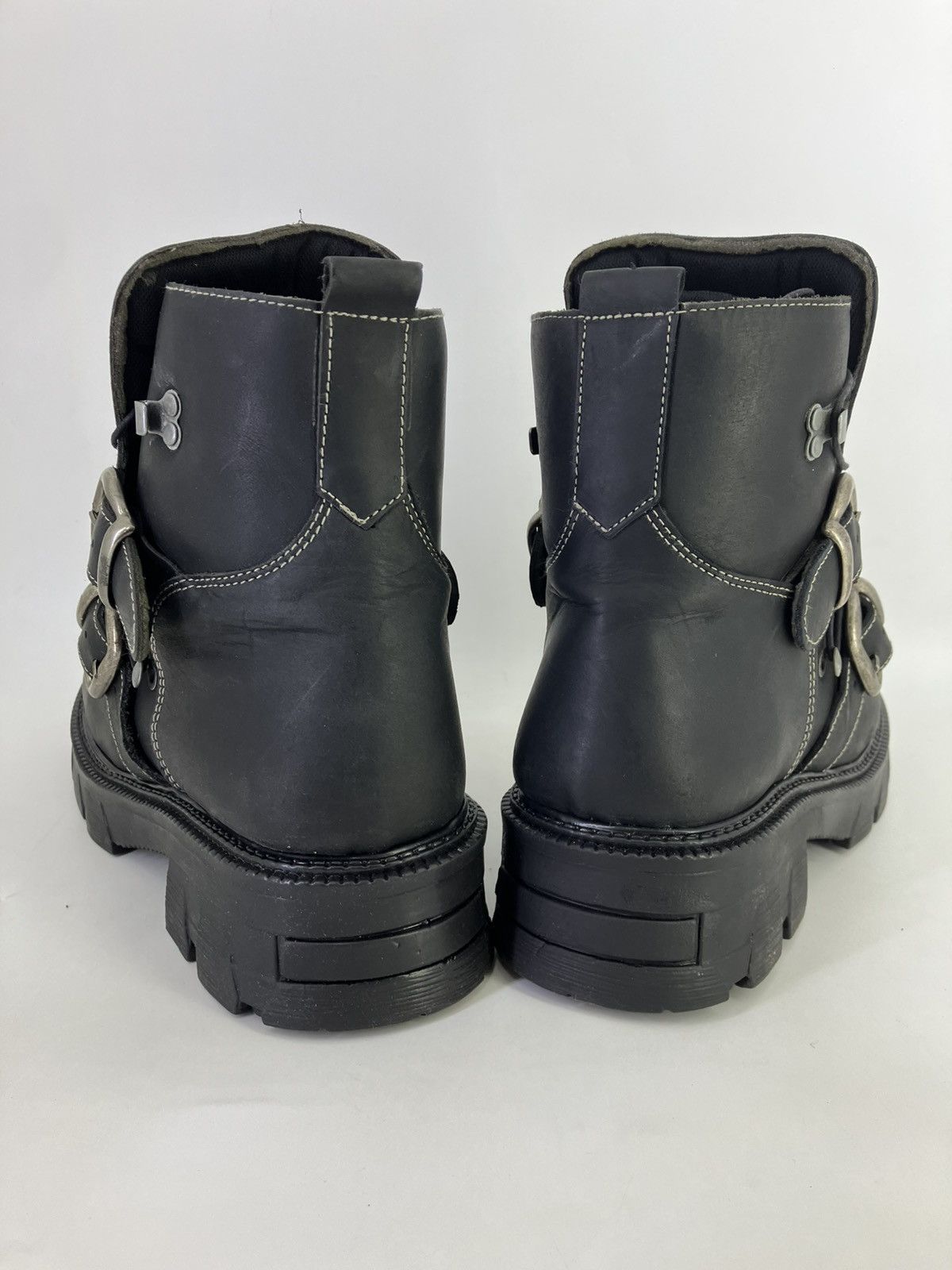 Vintage D’Estaka genuine leather chunky platform ankle boots 90s 00s Size US 10 / EU 43 - 4 Thumbnail