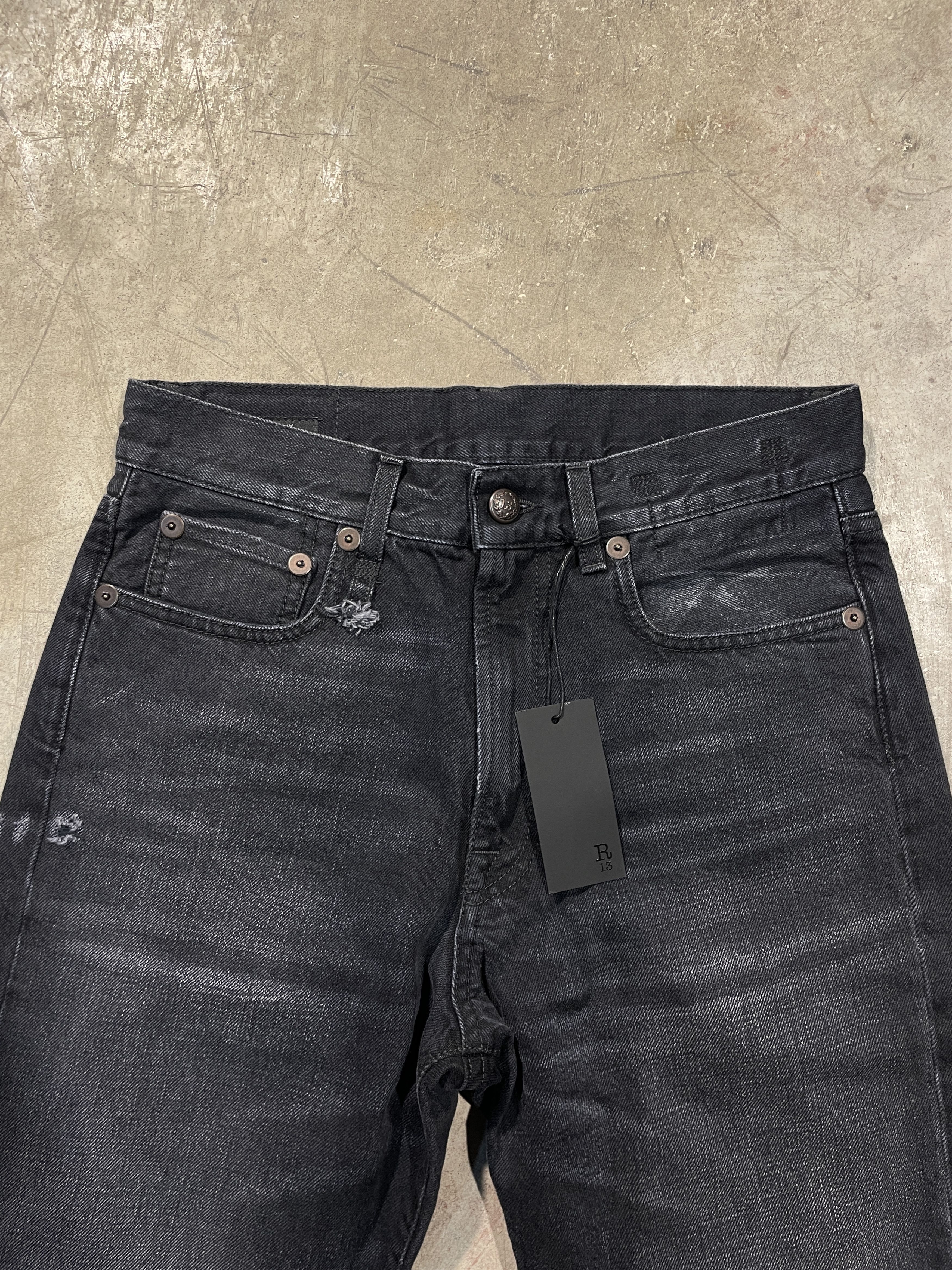 R13 R13 Boyfriend - JAKE BLACK Jeans Size 24" / US 00 / IT 34 - 3 Thumbnail