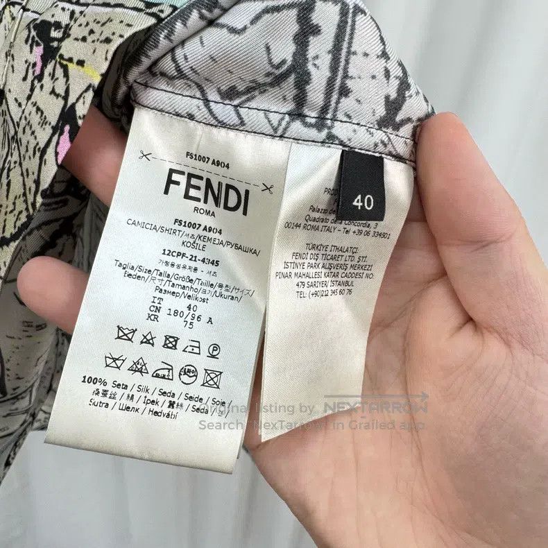 Fendi Fendi Graffiti lettering real silk long-sleeve shirt Size US XXS / EU 40 - 6 Thumbnail
