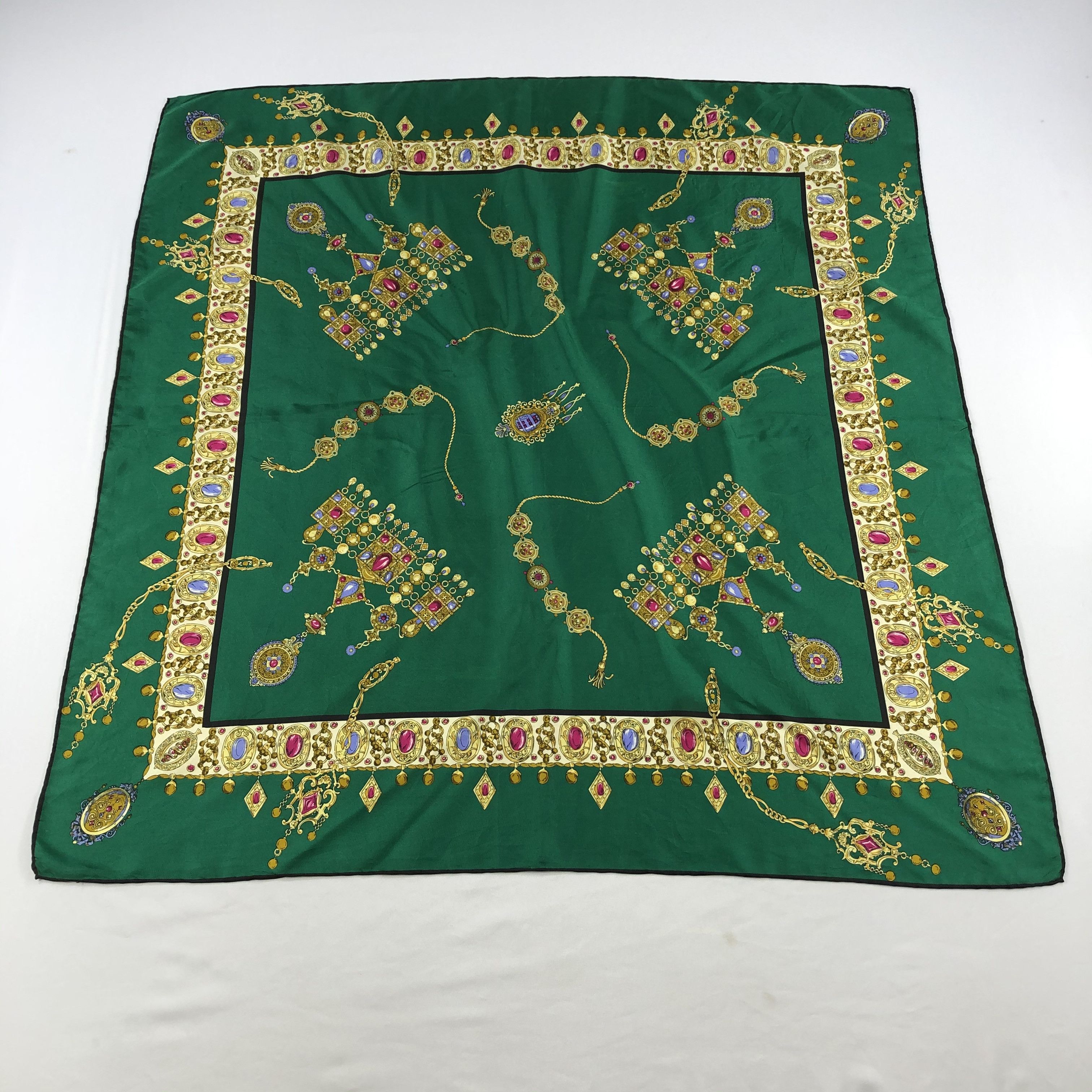 Vintage Vintage Luxury Jewelry Design Silk Scarf M329 Size ONE SIZE - 2 Thumbnail