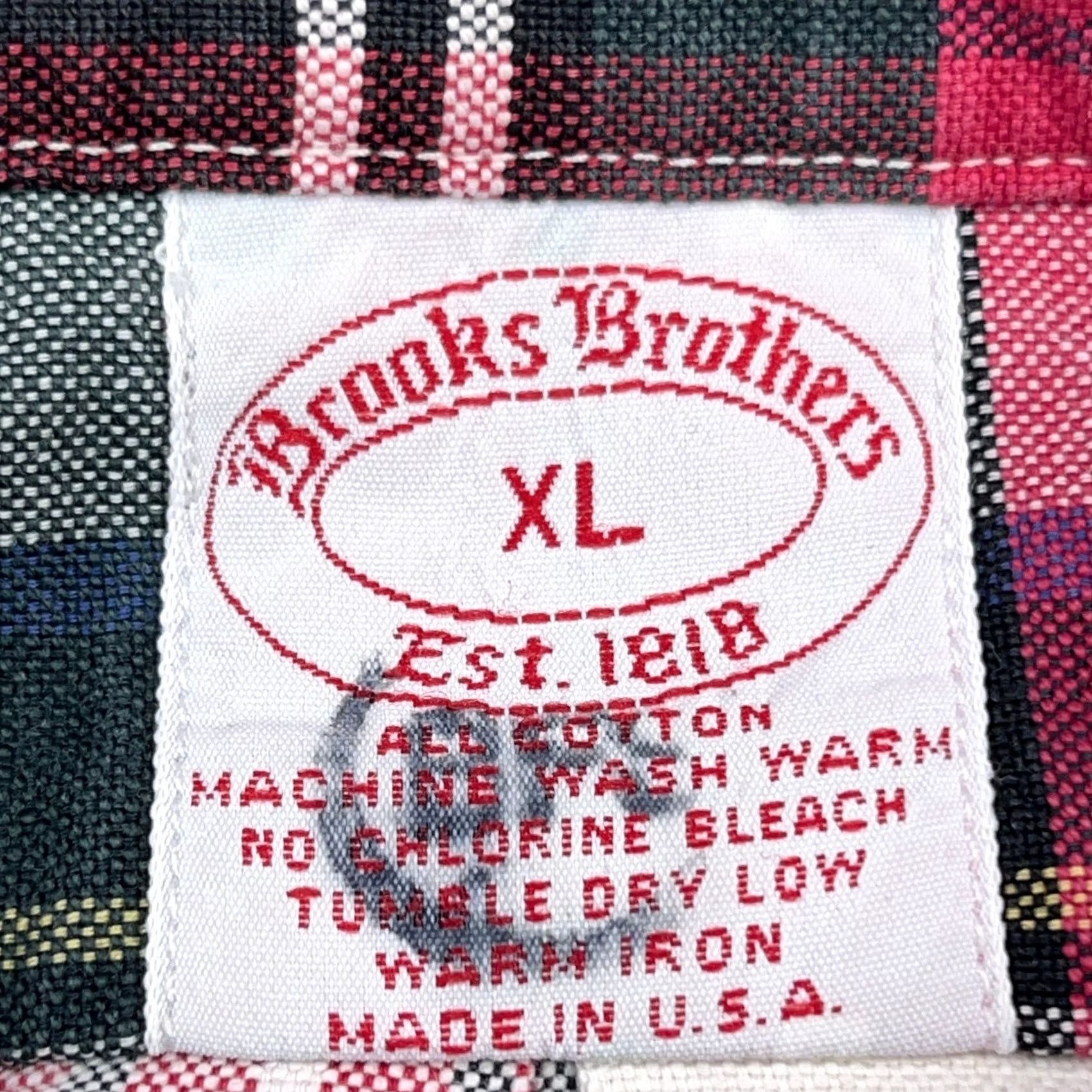 Brooks Brothers Brooks Brothers Shirt Men XL Red Plaid Oxford Button-Down OCBD Button Up Vintage: No Size US XL / EU 56 / 4 - 2 Thumbnail