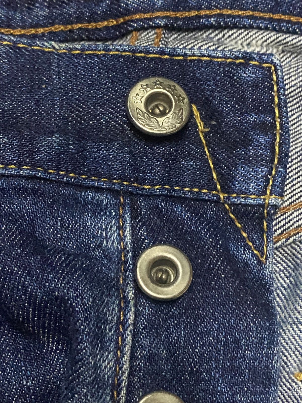 Japanese Brand Vintage Japan Brand Green Label Button Donut Button Fly Jean Size US 34 / EU 50 - 9 Thumbnail