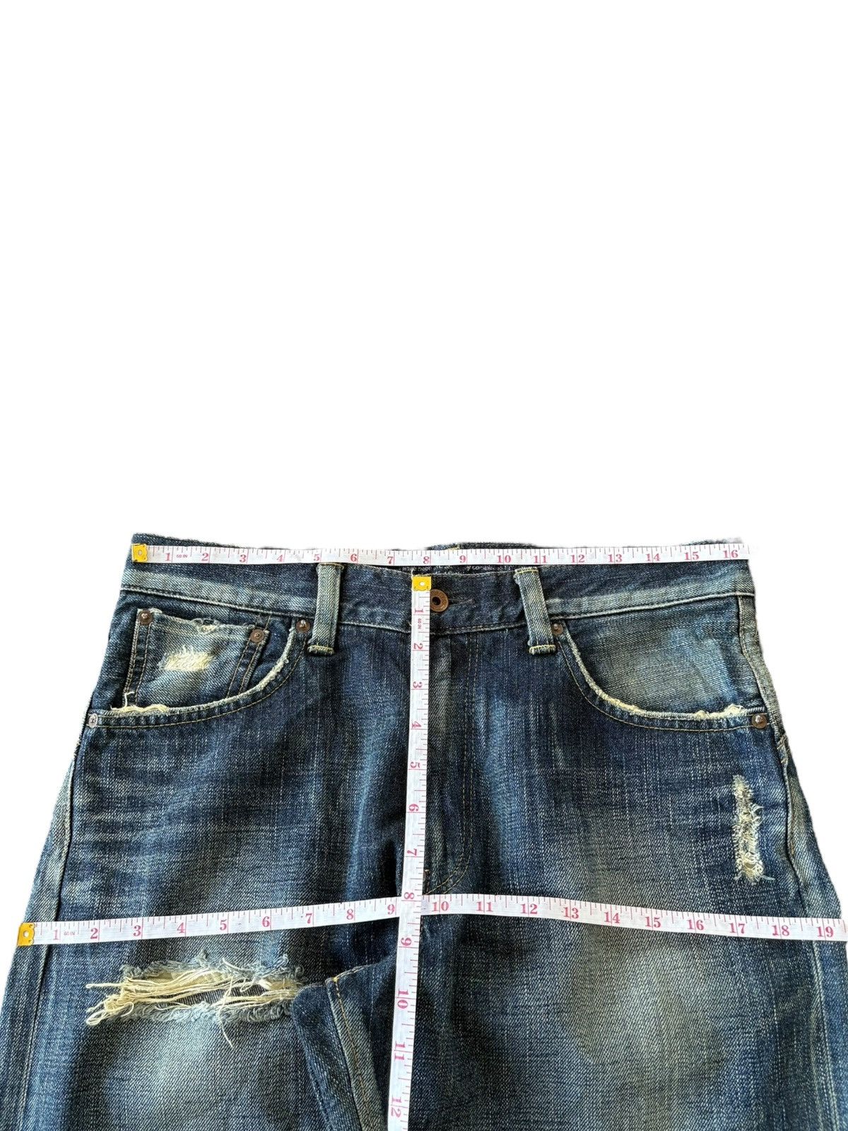 Edwin Vintage Edwin 505 Selvedge Distressed Baggy Heavy Jeans Size US 33 - 13 Thumbnail