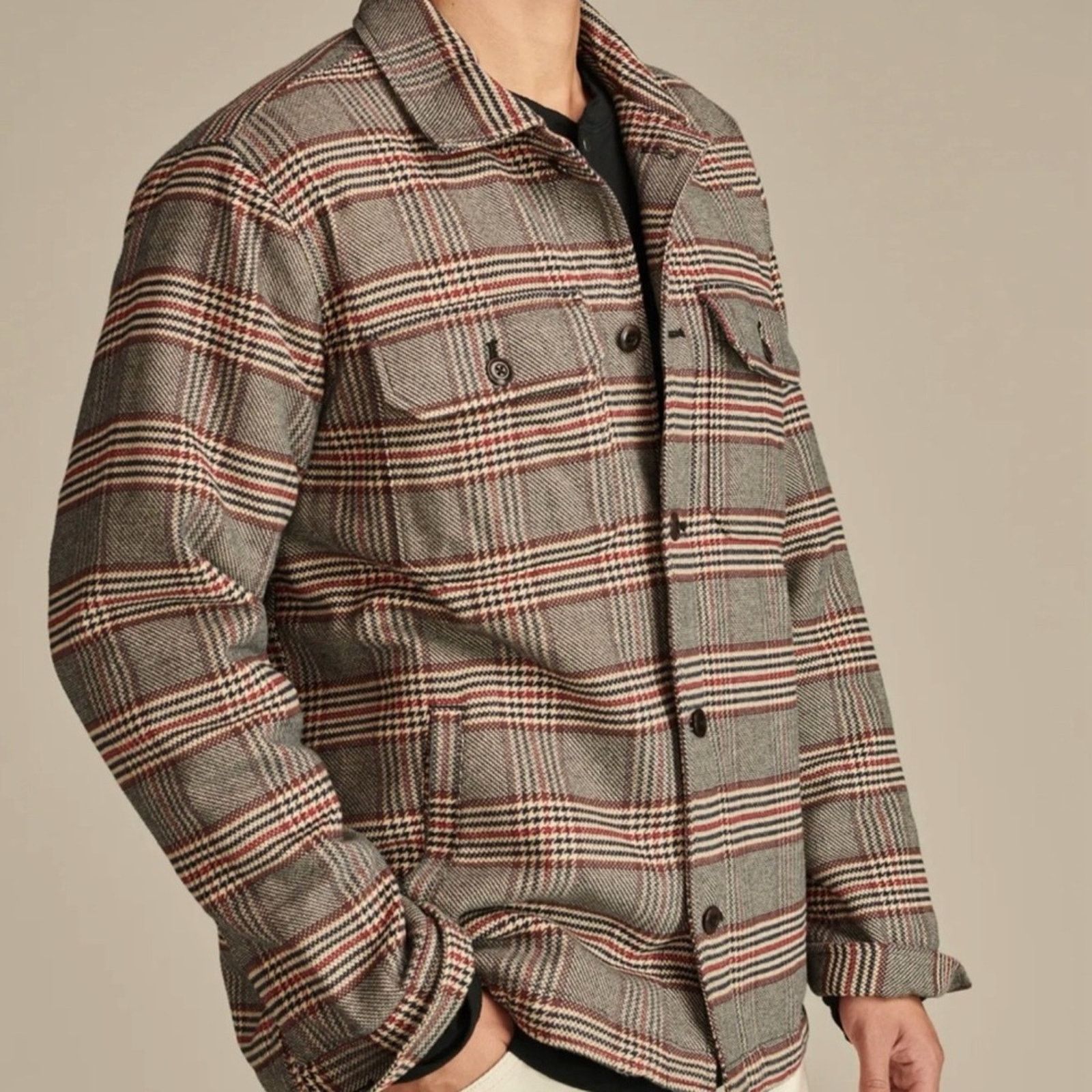 Lucky Brand Lucky Brand Men's Plaid Jacket - BrownGray and Red Size US L / EU 52-54 / 3 - 1 Thumbnail