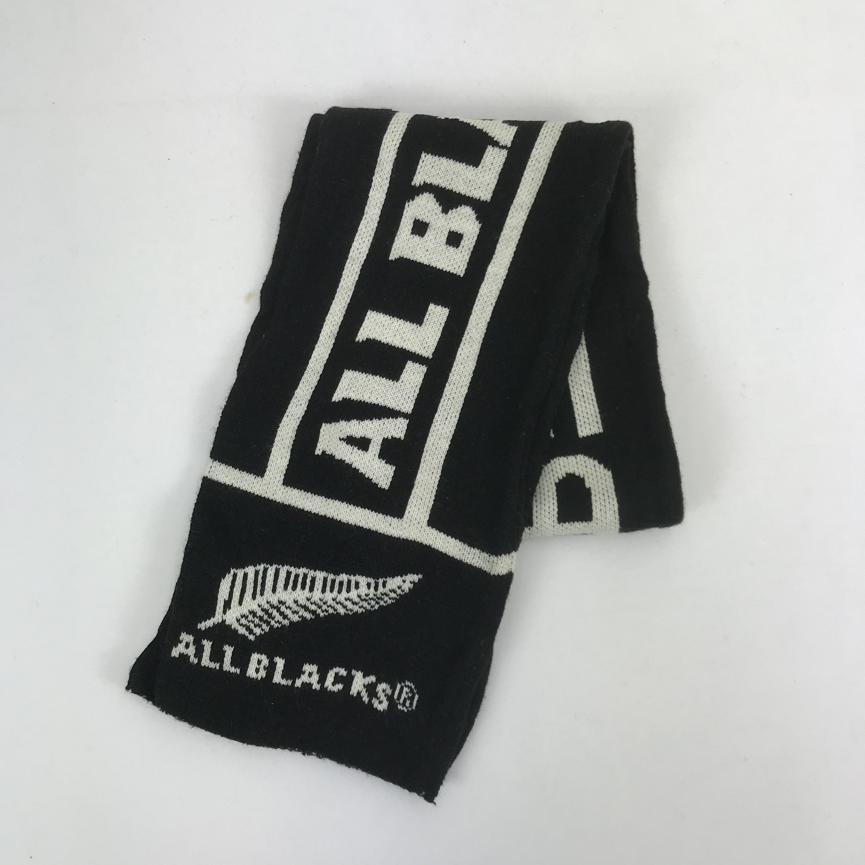 Canterbury of New Zealand Vintage All Black Canterbury Scarf Muffler Wool Scarves Size ONE SIZE - 2 Thumbnail