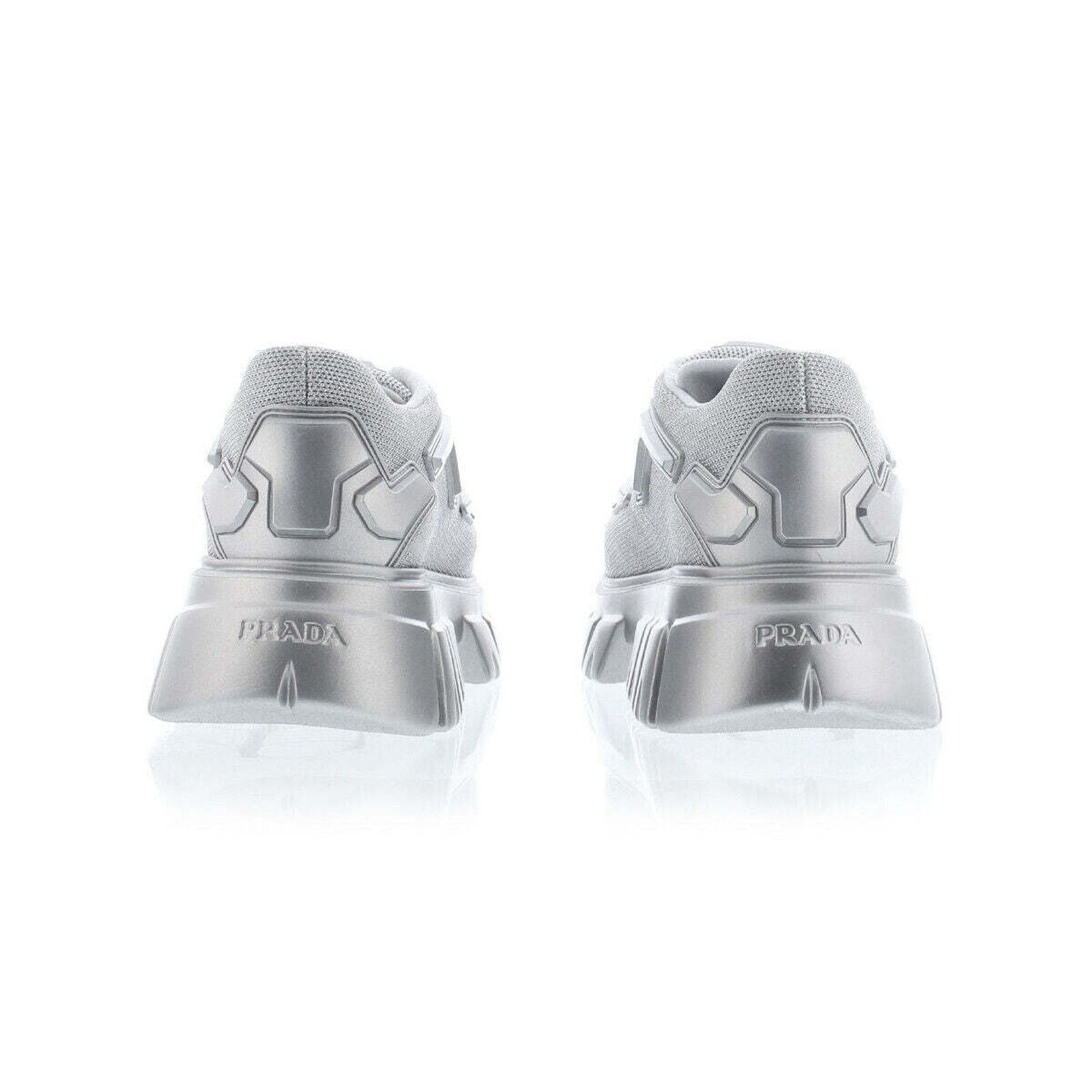 Prada Prada Monolith Sole Silver Platform Flat Low Sneaker 38 Size US 8 / IT 38 - 10 Thumbnail