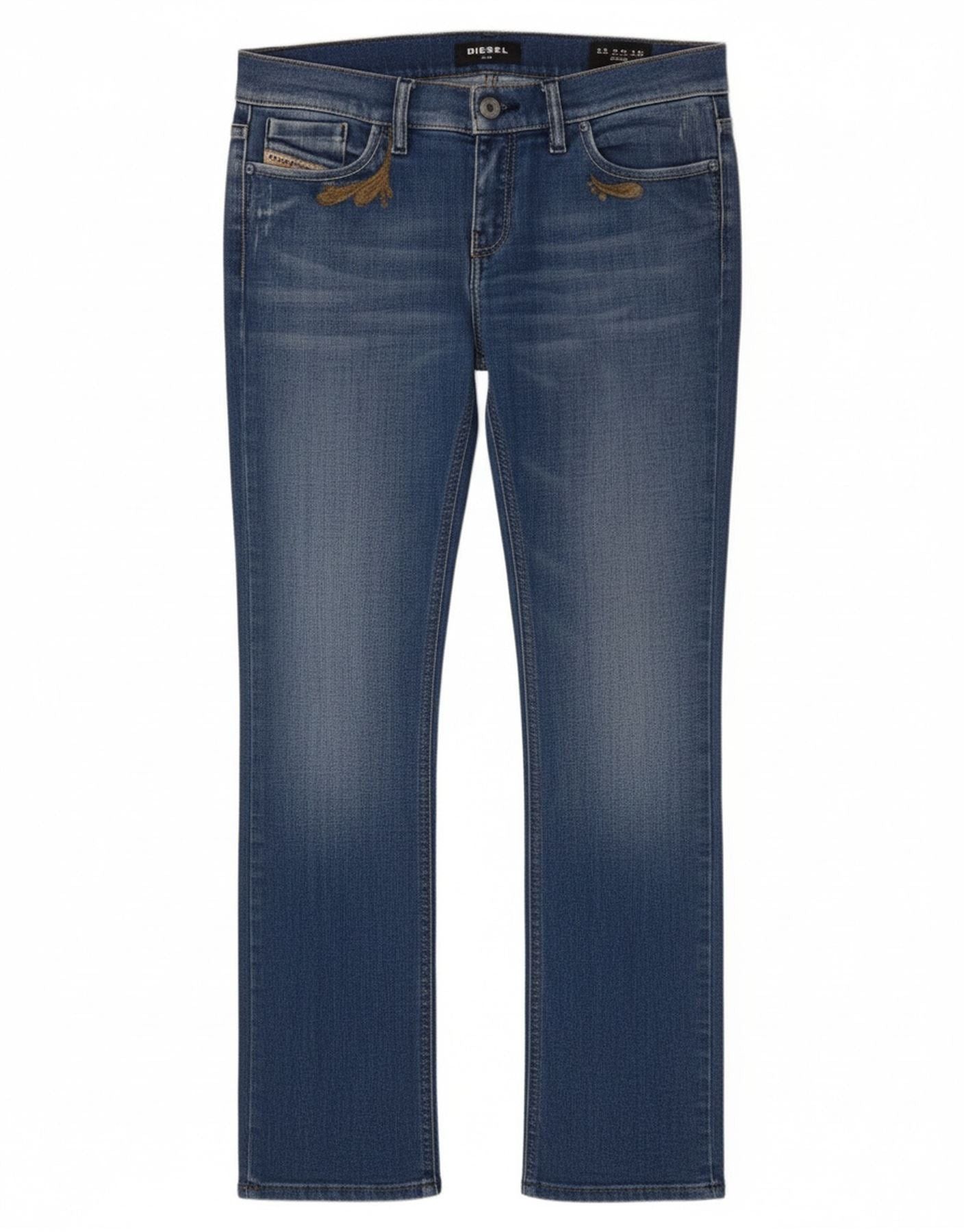 Diesel Womens Liv Slim Jeans W28 L30 Blue Paisley Cotton Size 42" / US 20 - 1 Thumbnail