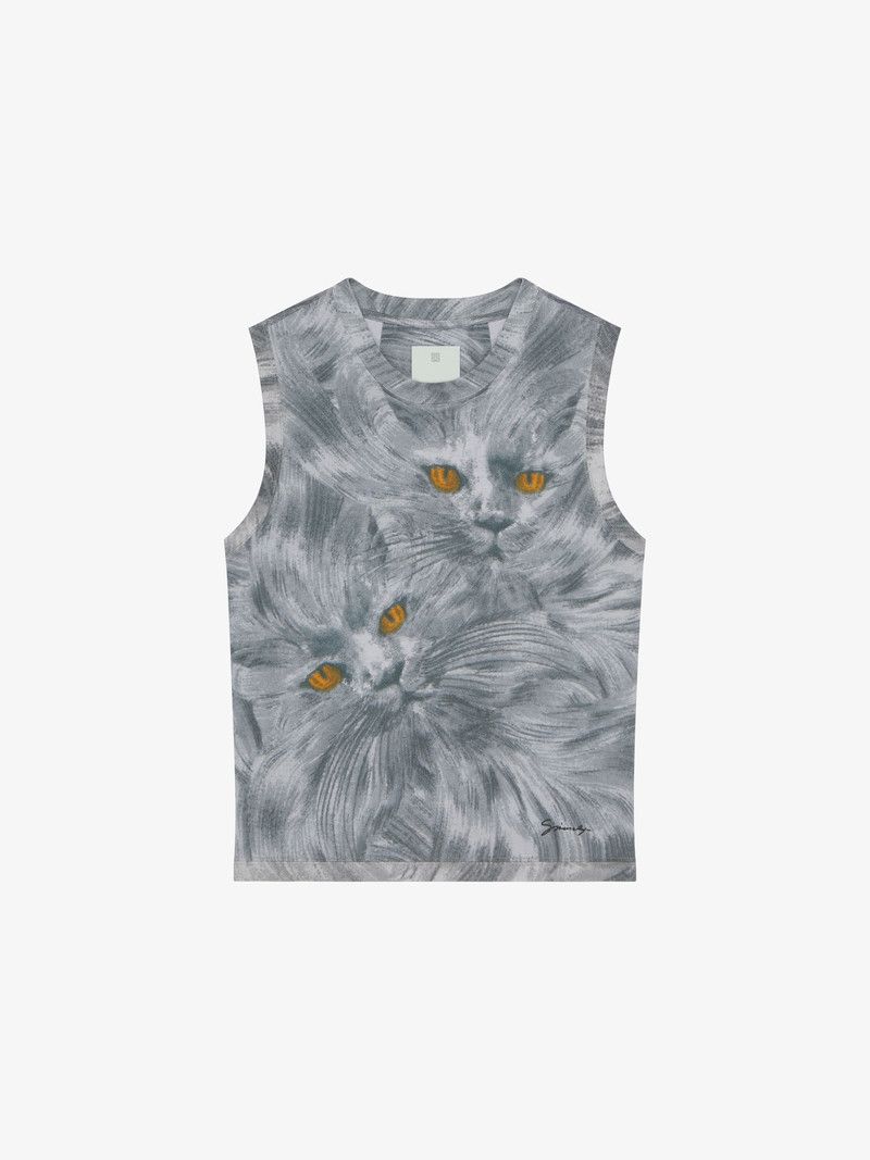 Givenchy o1n1vont0326 Printed Cat Tank Top in Multicolor Size US XXL / EU 58 / 5 - 1 Thumbnail