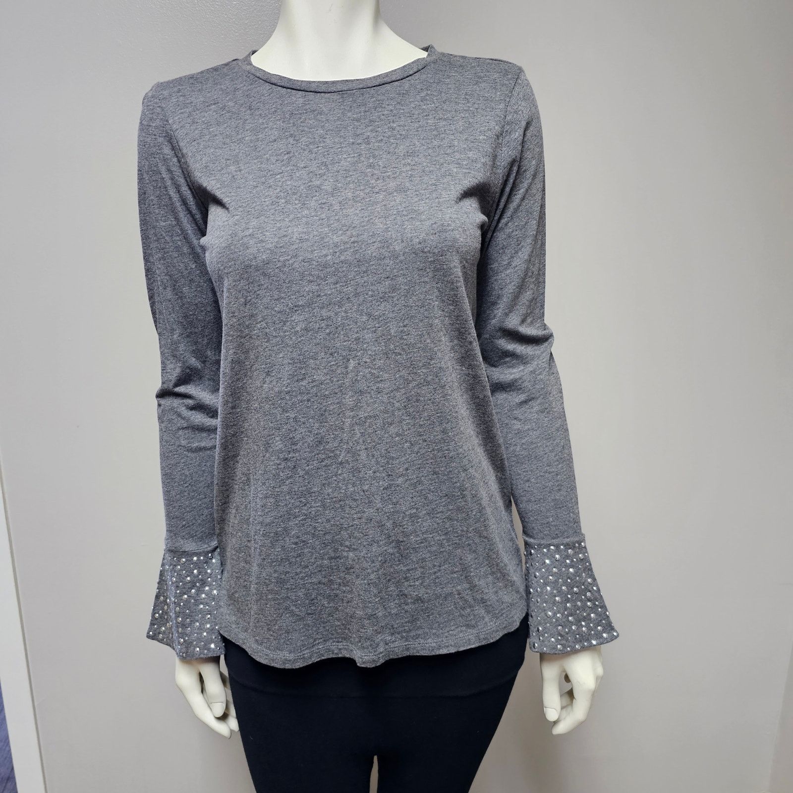 Michael Kors Michael Kors Womens Bell Sleeve Silver Studs Crew Neck S/P Size S / US 4 / IT 40 - 1 Thumbnail