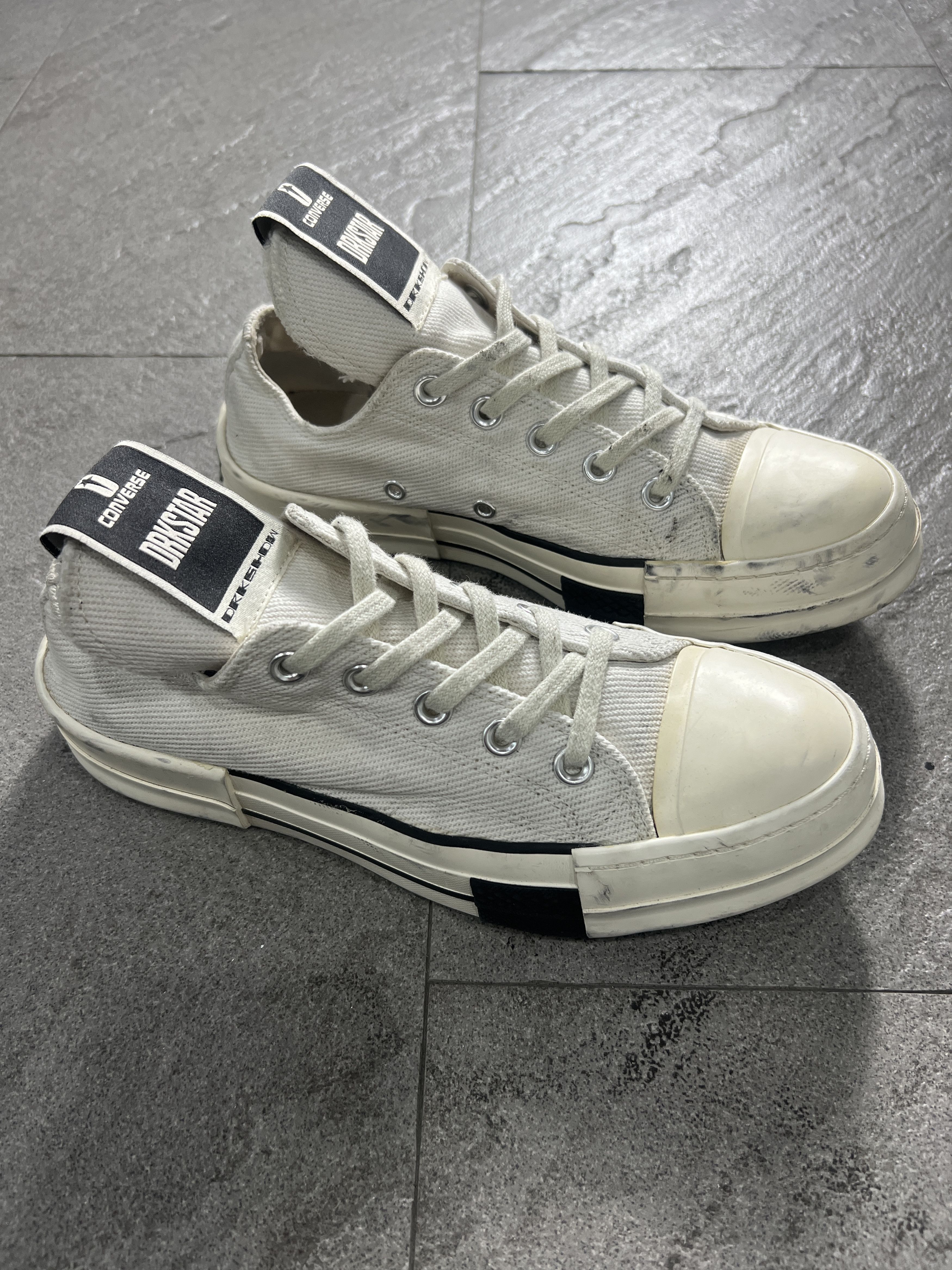 Converse × Rick Owens Drkshdw Converse x Rick Owens DRKSHDW DRKSTAR Low White EU39.5 Size US 6.5 / EU 39-40 - 2 Thumbnail