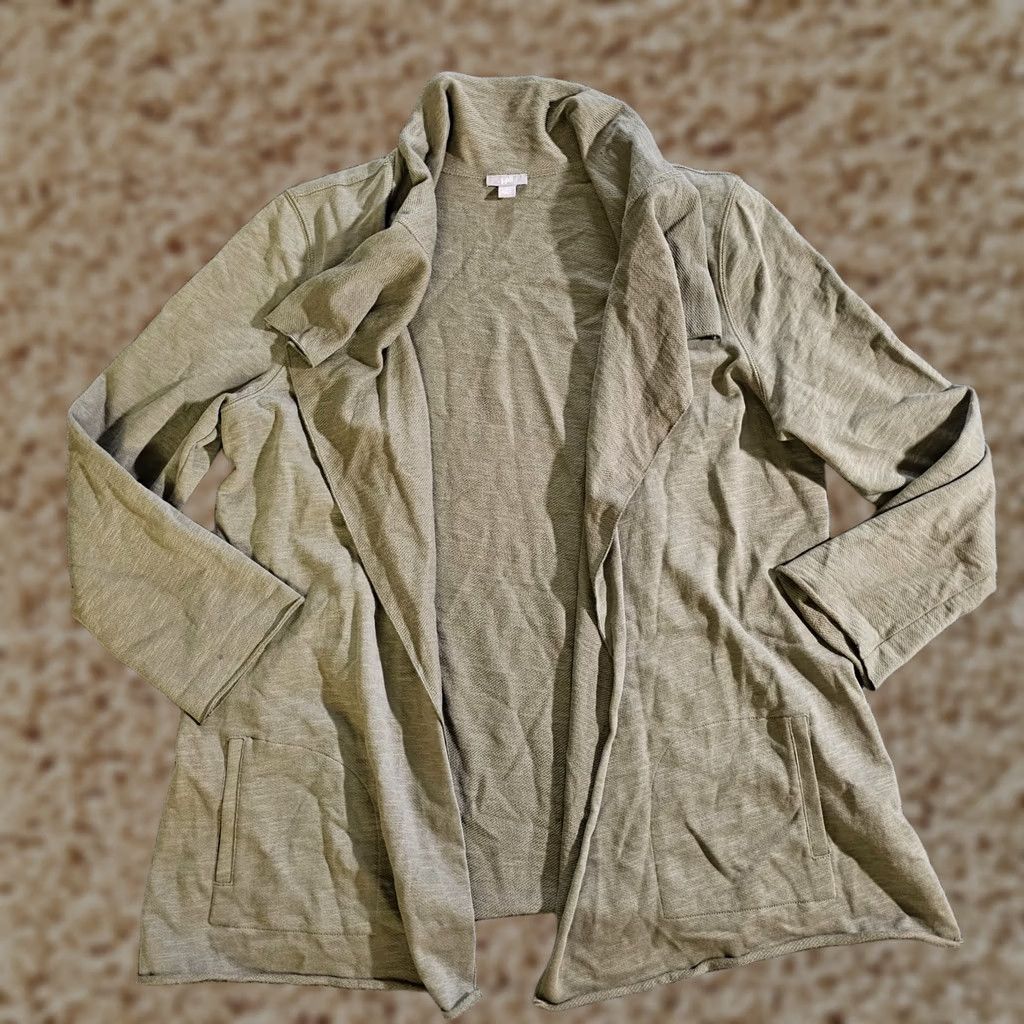 J. Jill J. Jill Cardigan Top Womens Large Green Long Sleeve Open Front Casual Career Shirt Size L / US 10 / IT 46 - 1 Thumbnail