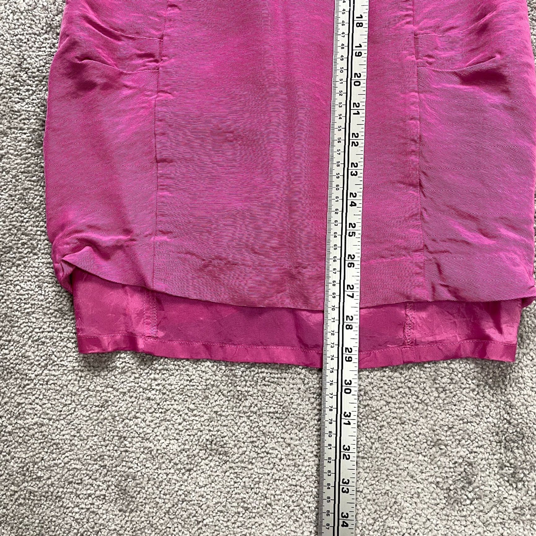 Vintage Twenty8Twelve Shift Dress Women's Size 6 Pink Solid Short Sleeve Ruched Zipper Vintage? No Size M / US 6-8 / IT 42-44 - 3 Thumbnail