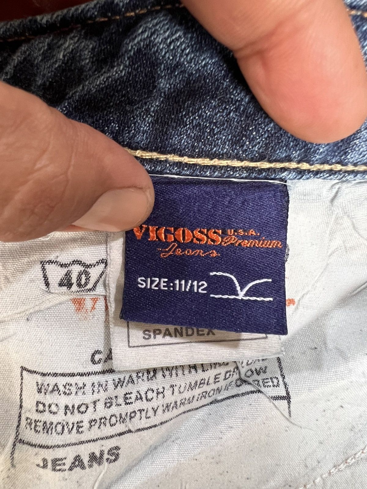 Other 🔥Rare Vigoss Jeans Wide Leg Distressed Denim Size US 35 - 19 Thumbnail