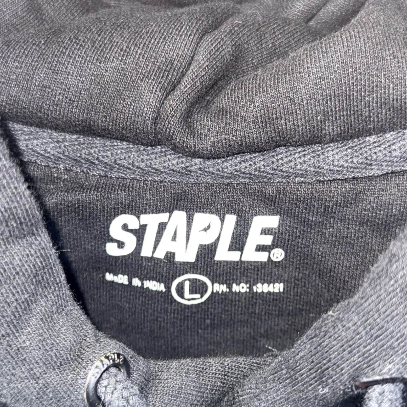 Vintage VINTAGE Staple Hoodie Mens L Black Chenille Patch Applique Stars Pullover Sweatshirt Size US L / EU 52-54 / 3 - 6 Thumbnail