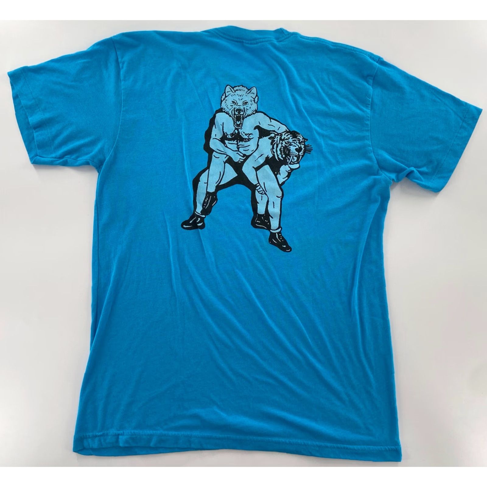 American Apparel American Apparel Shirt Adult Large Neon Blue Portland Crossfit Unicorn Tiger Bear Dual Graphics Slim Knit Crew Neck Short Sleeve Logo 90s Event Mens L Size US L / EU 52-54 / 3 - 2 Thumbnail