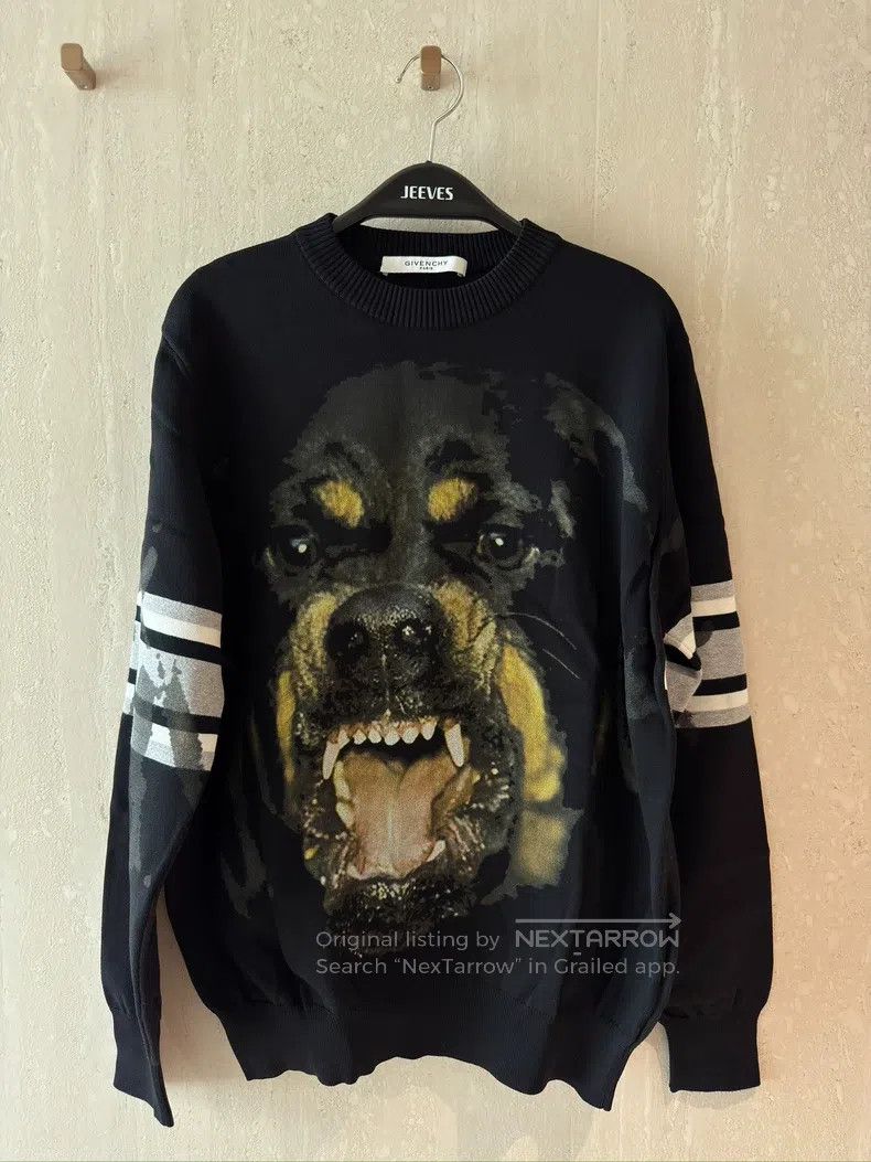 Givenchy Classic Dog Check Knit Hoodie Size S Slightly Loo