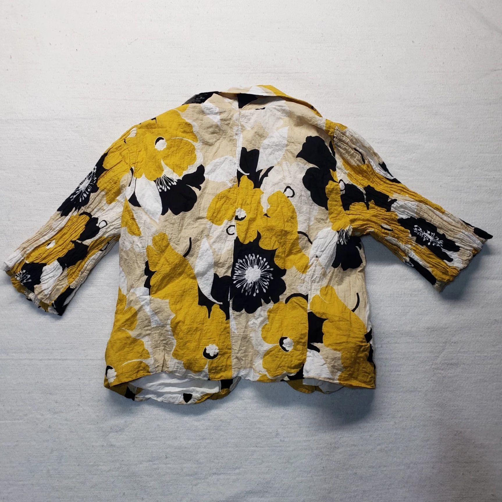 Vintage Karen Kane Floral Floral Yellow Long Sleeve Jacket Coat Adult Women's M Medium Shirt Size M / US 6-8 / IT 42-44 - 8 Thumbnail